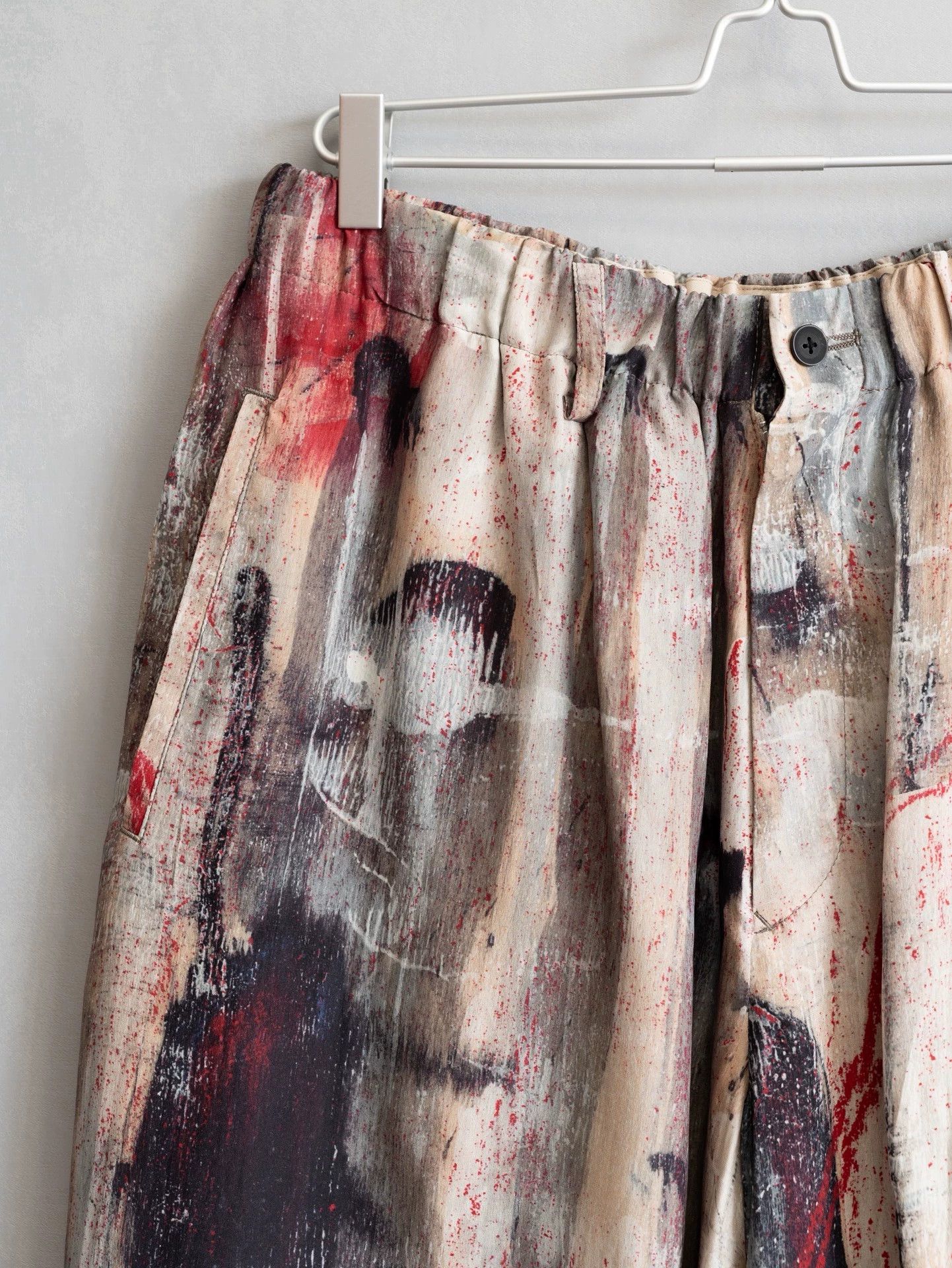 Yohji Yamamoto Yohji Yamamoto 21AW Silk Paint-Splatter Short Hakama Pants Size US 34 / EU 50 - 3 Thumbnail