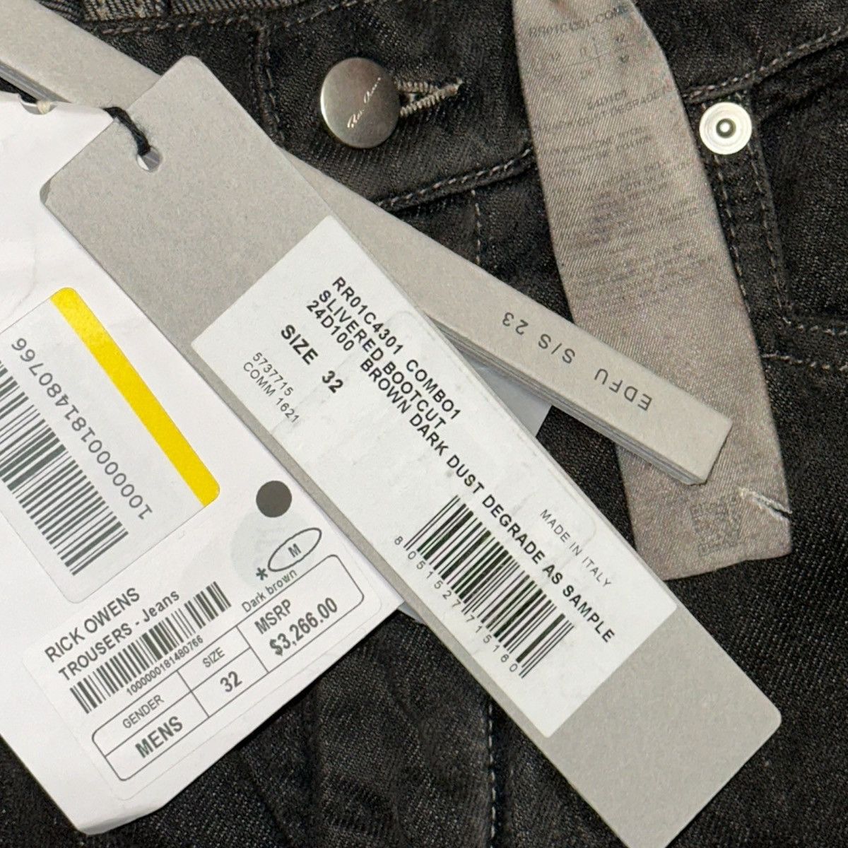 Rick Owens $3,300 SS23 Sample paneled flare denim Size US 32 / EU 48 - 6 Thumbnail
