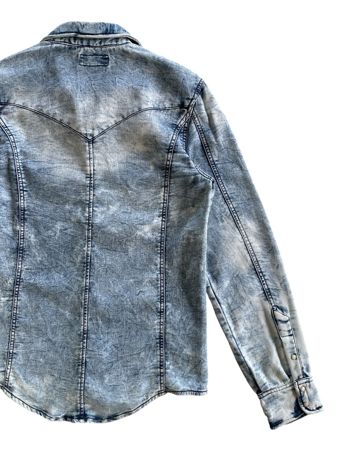 In The Attic Acid Washed Denim Western Shirt Size US S / EU 44-46 / 1 - 11 Thumbnail