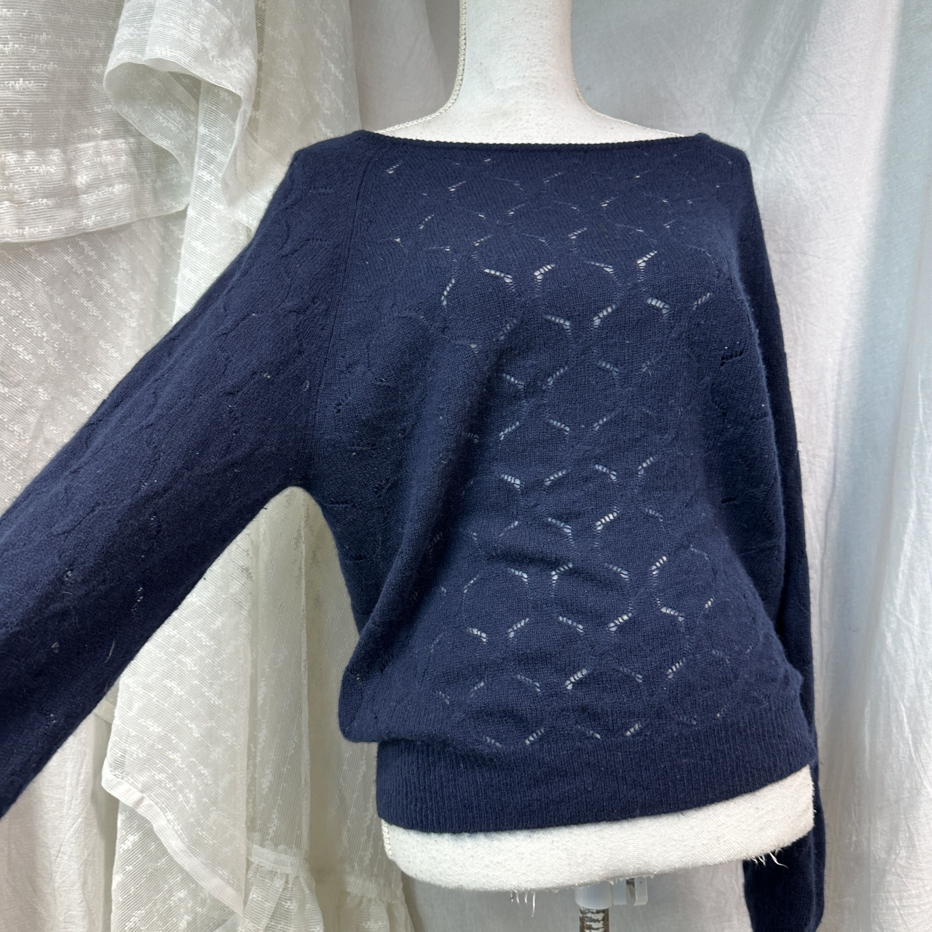 Allude Vintage Old Money Cashmere Allude Mesh Sweater Y2K Size L / US 10 / IT 46 - 7 Thumbnail