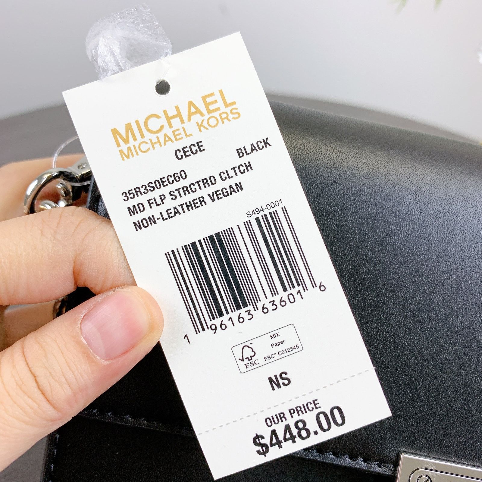 Michael Kors Michael Kors 35R3S0EC60 Cece Medium Clutch IN BLACK Size ONE SIZE - 9 Thumbnail