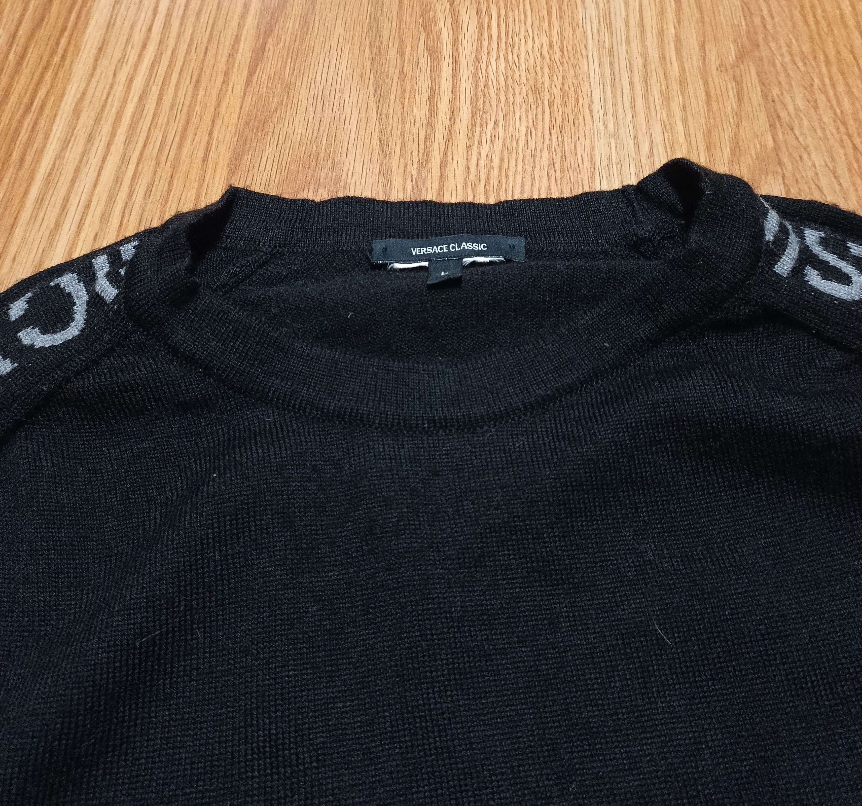 Versace Classic Black Mens Jumper Knit Light Sweater Size L