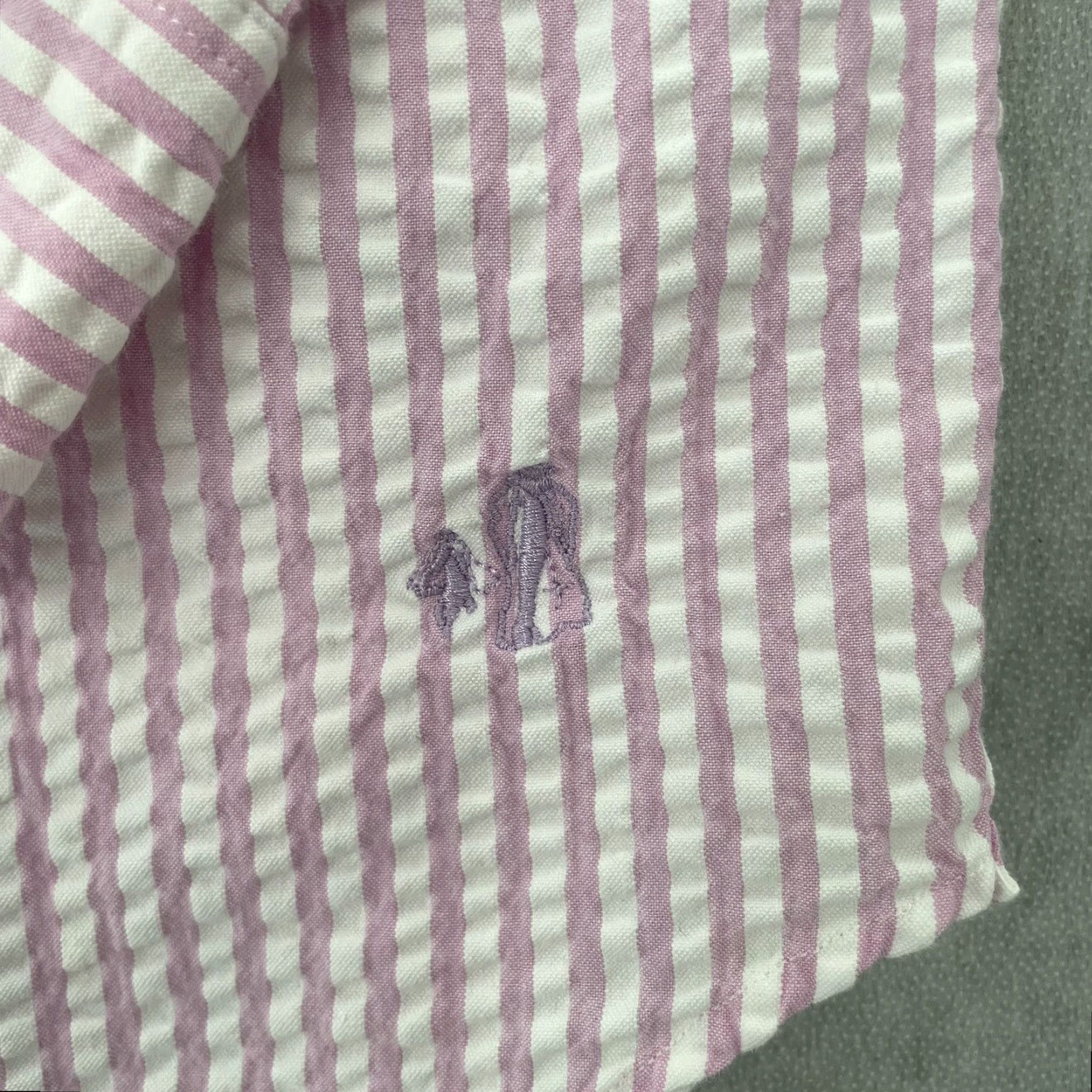 Vintage VINTAGE J. Peterman Shirt Men Button-Down Pink Stripe Seersucker XL Adult Long Sleeve Casual Beachwear Lightweight Cotton Button-Up Mens Size US XL / EU 56 / 4 - 4 Thumbnail