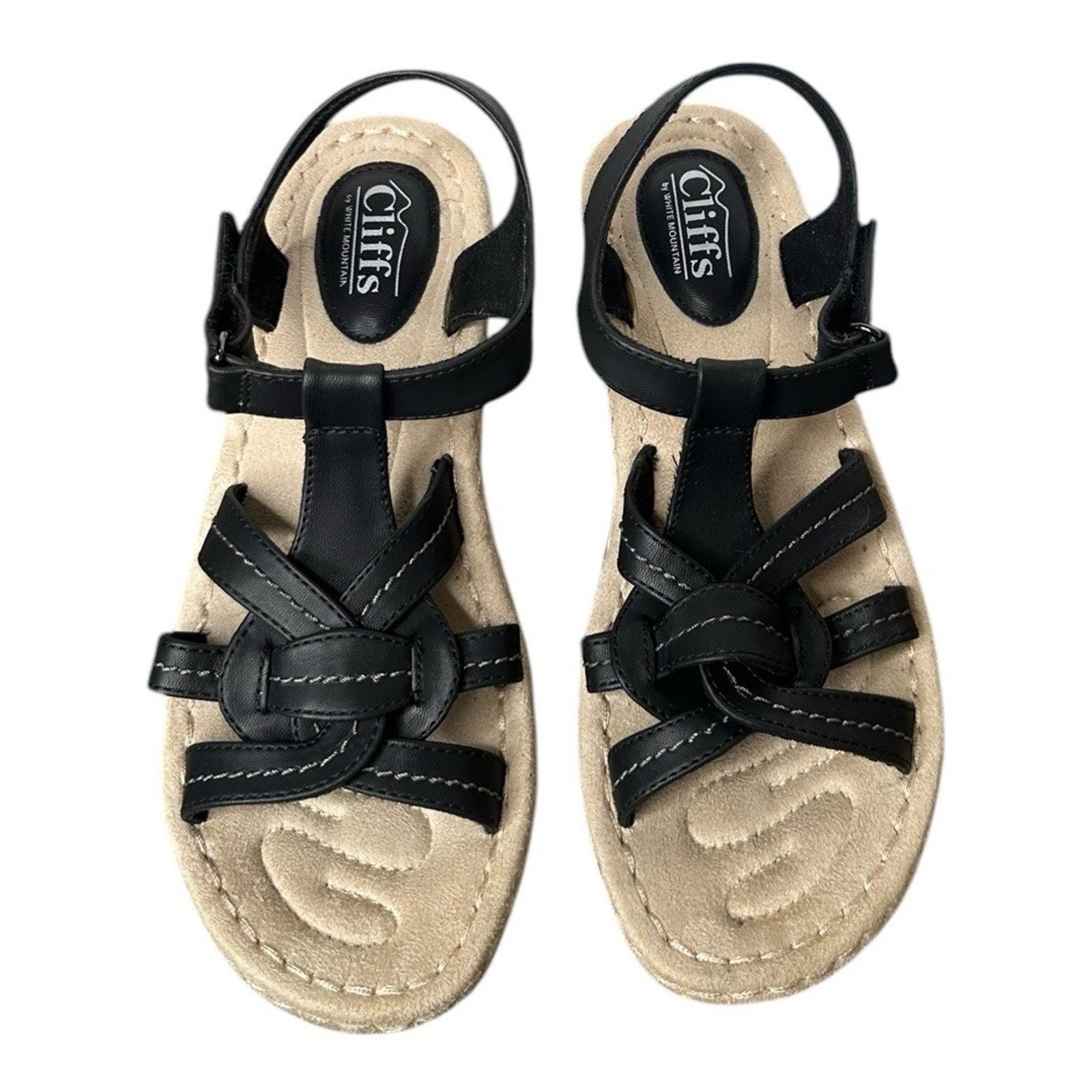 Other Cliffs White Mountain Womens 8 Black Buckle Sandals Vegan Size US 8 / IT 38 - 6 Thumbnail