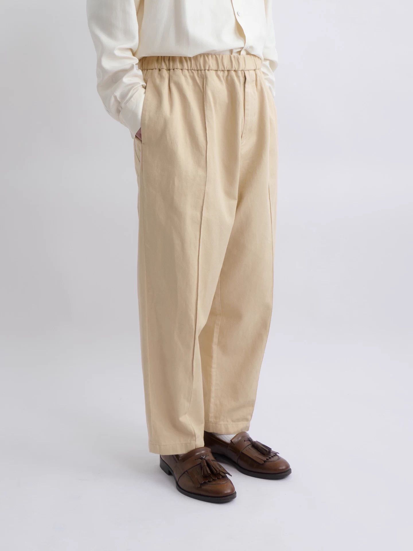 Jil Sander JIL SANDER cream white drawstring straight leg pant Size US 34 / EU 50 - 2 Thumbnail