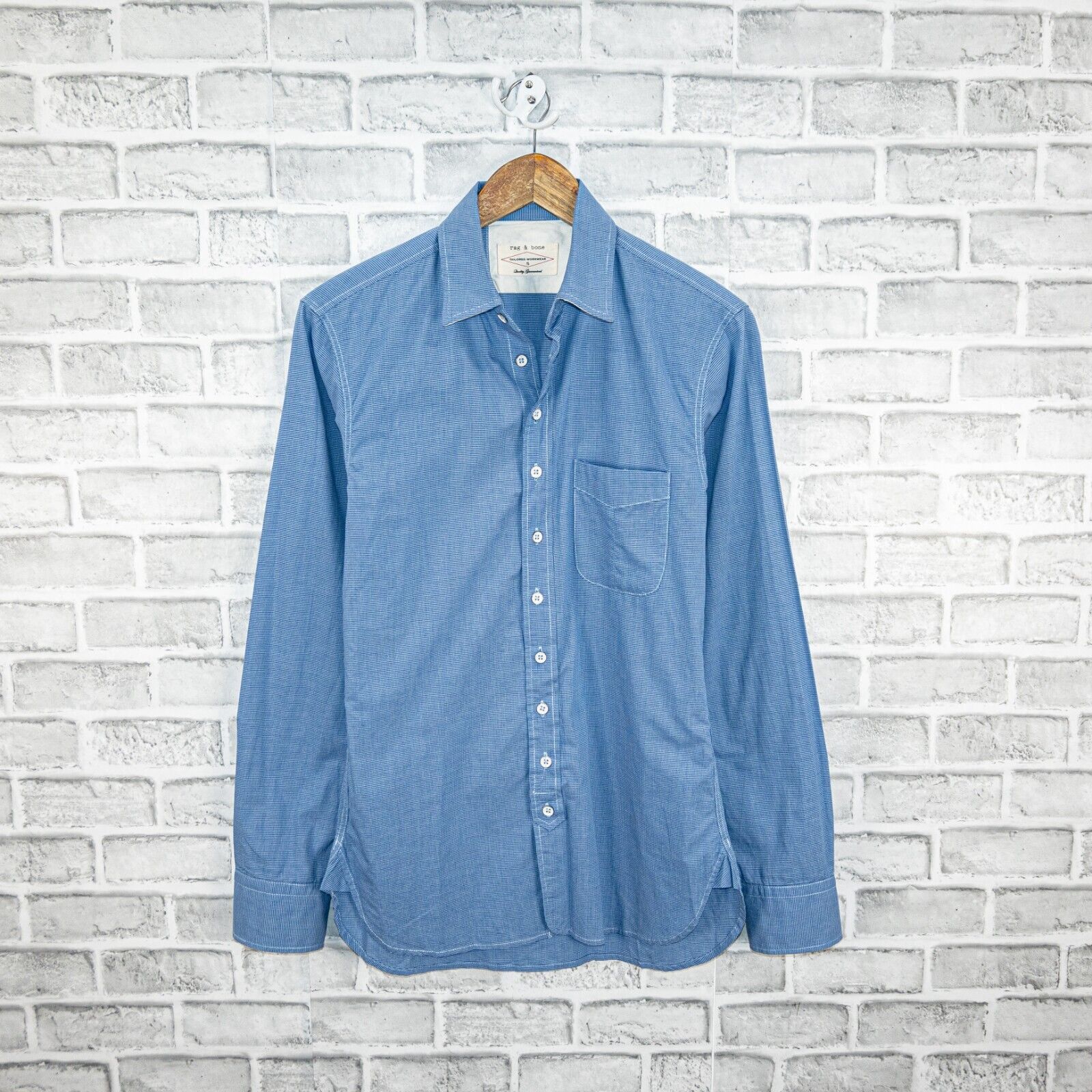 Rag & Bone Rag & Bone Tailored Workwear Button up Shirt blue mini check Size US S / EU 44-46 / 1 - 1 Thumbnail