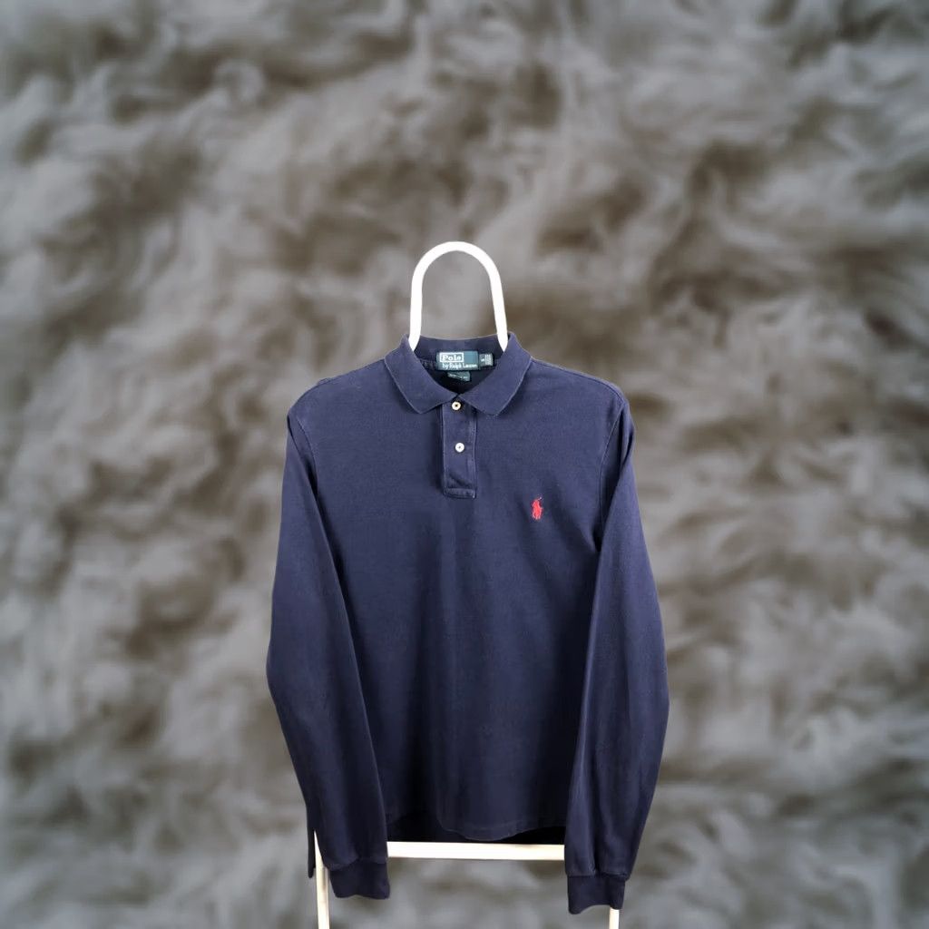 Ralph Lauren Ralph Lauren Polo Shirt Mens Long Sleeve Blue 100% Cotton Size S Classic Fit Size US S / EU 44-46 / 1 - 1 Thumbnail