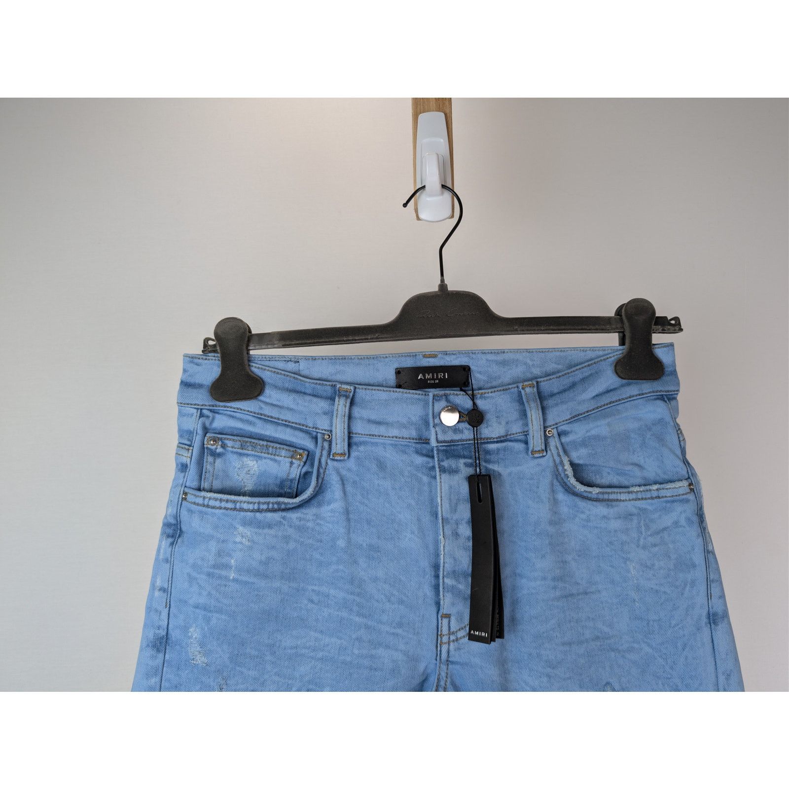 Amiri o1rshd1 Oversized Mesh Jeans in Ashley Blue Size US 31 - 3 Thumbnail