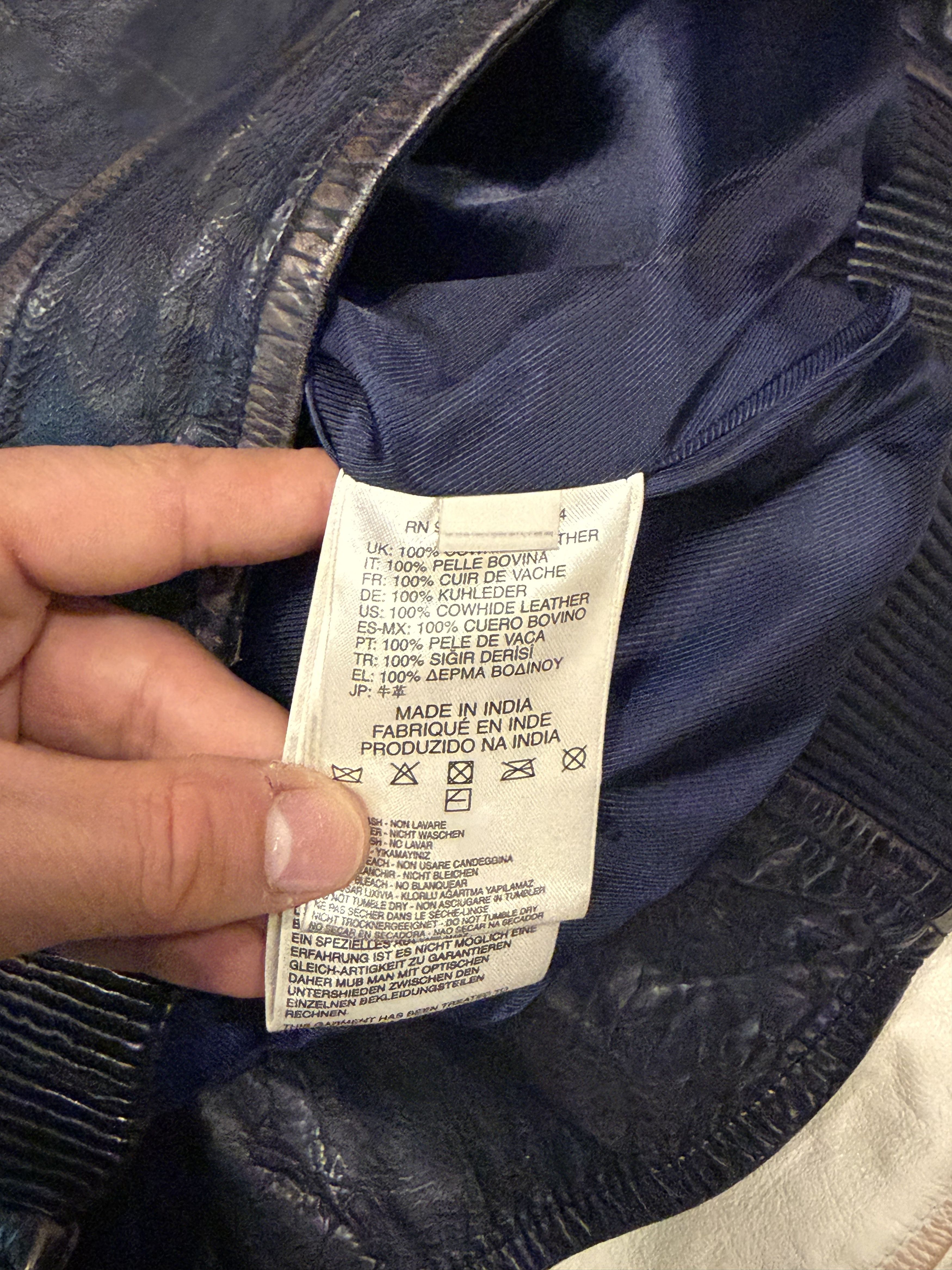 Diesel Diesel navy and white black label leather varsity jacket Size US M / EU 48-50 / 2 - 6 Thumbnail