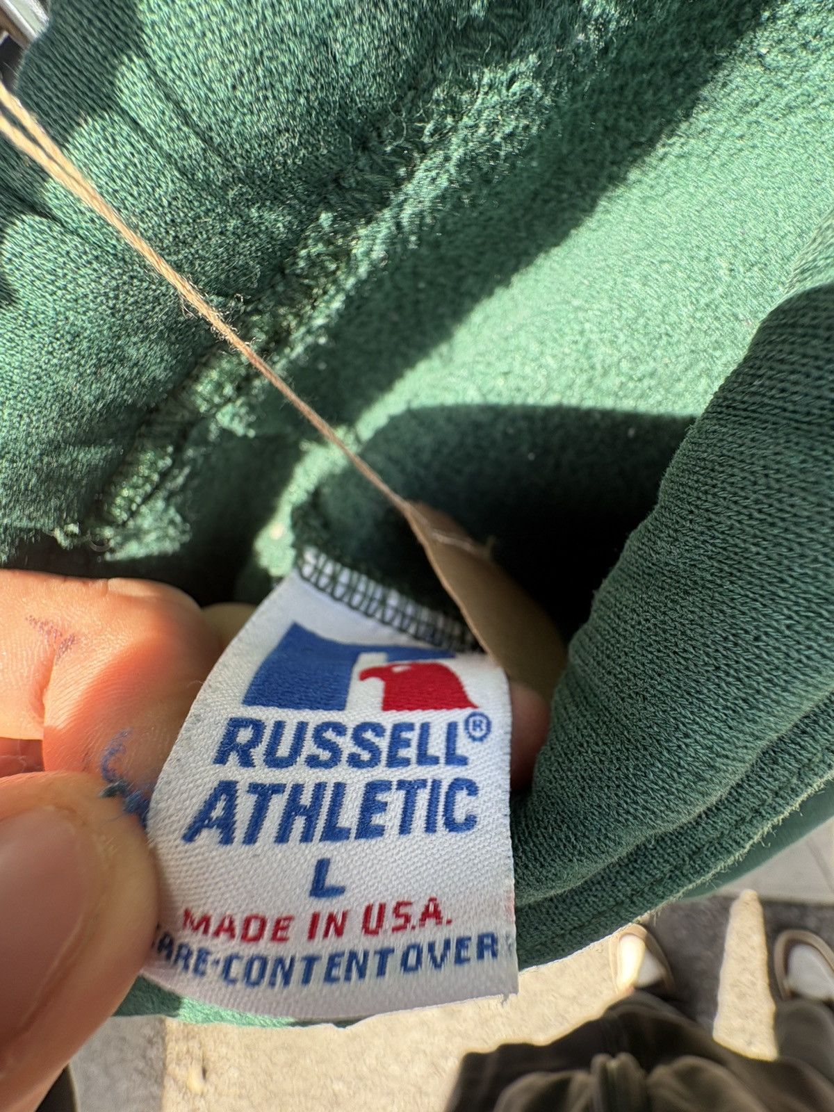 Russell Athletic × Vintage Vintage 1990s Russel Athletic Made in USA Green Sweatpants Size US 35 - 3 Thumbnail