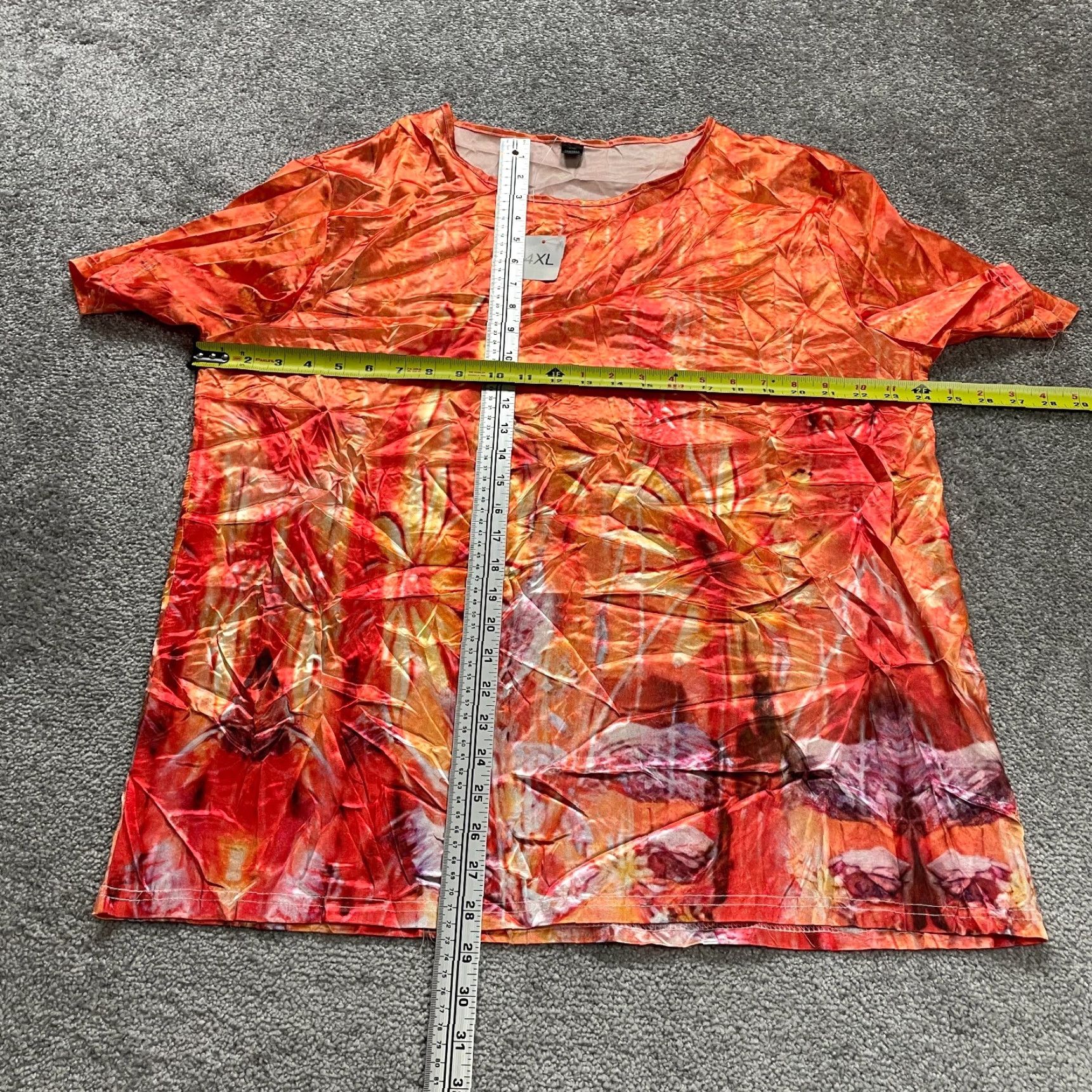 Vintage Unbranded T-shirt Womens 4XL Orange All Over Print Round Neck NWT Vintage: No Size XXL / US 16-18 / IT 52-54 - 7 Thumbnail