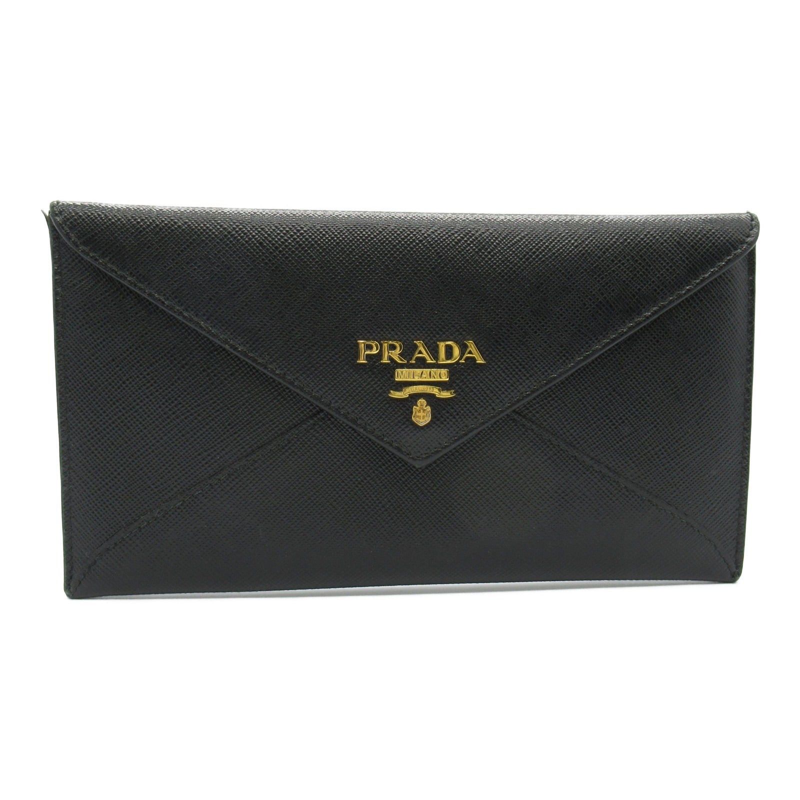 Prada Prada Zip Long Wallet Bi-Fold Saffiano Leather Black Size ONE SIZE - 1 Thumbnail