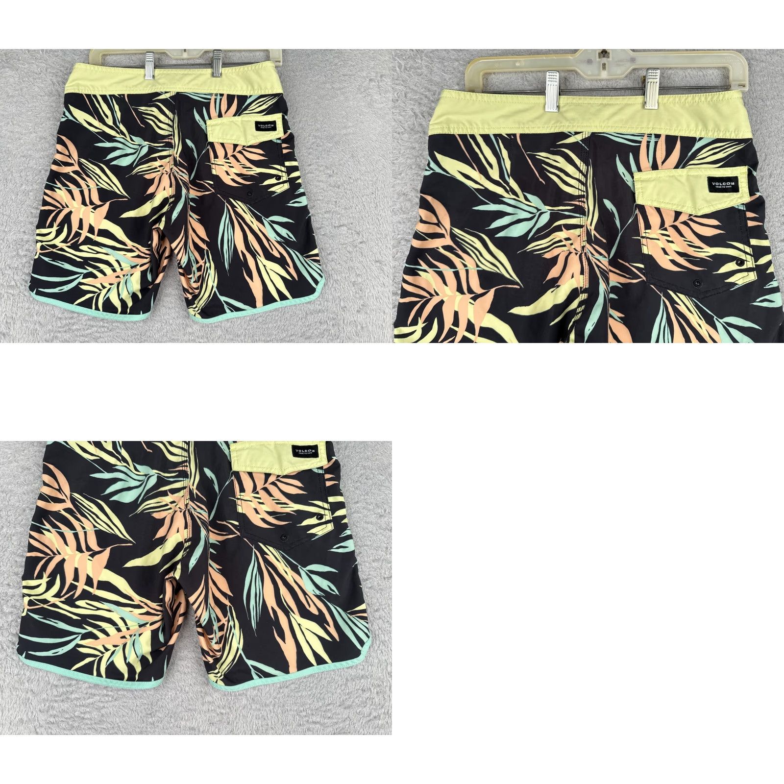 Volcom Volcom Mens Swim Trunks Board Shorts 28x8 Yellow Black Mod-Tech Polyester Floral Pockets Drawstring Beach 90s? Size US 36 / EU 52 - 9 Thumbnail