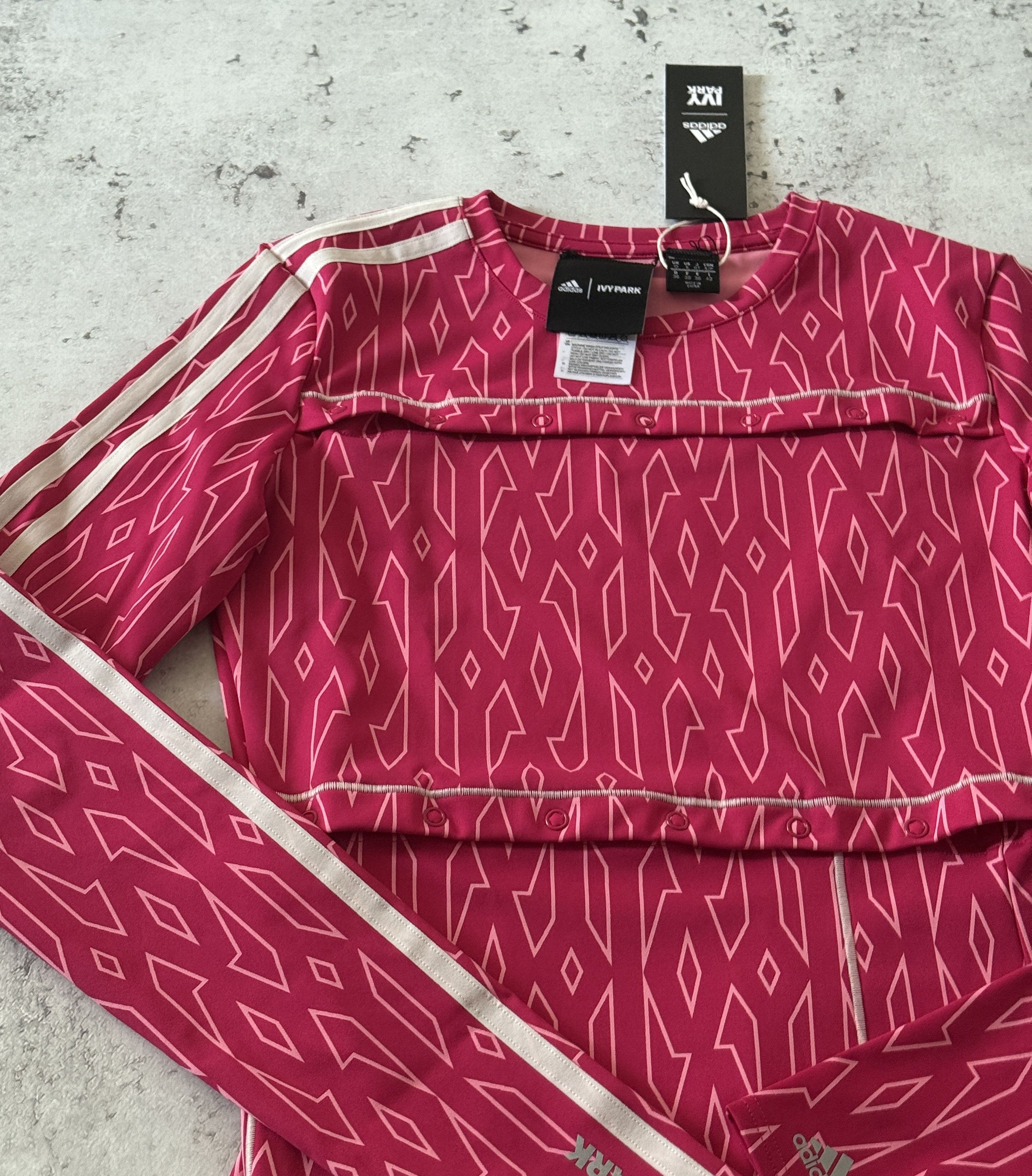 Adidas X Ivy Park Monogram 2-in-1 Long Sleeve Top H21148 S