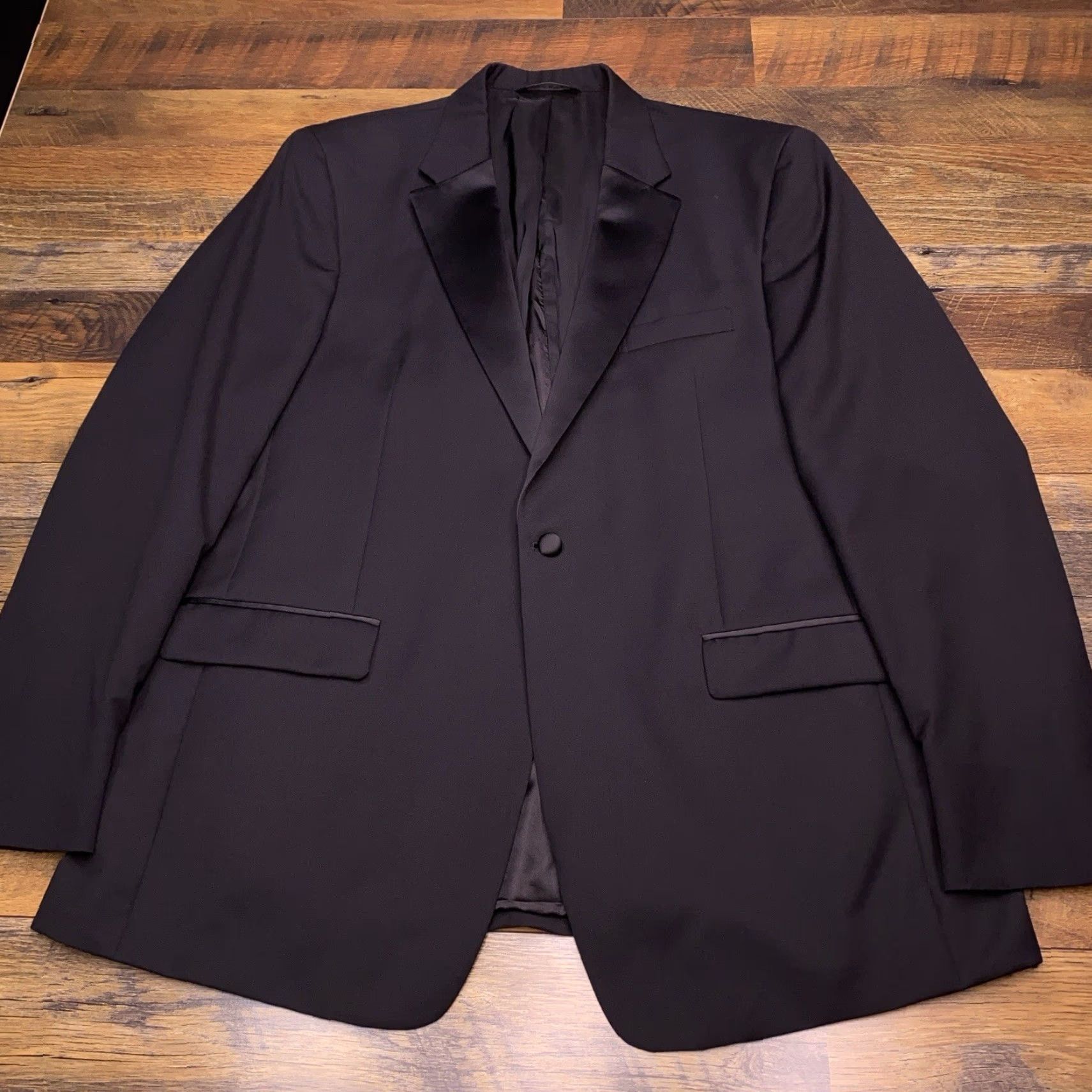 Jos. A. Bank Jos. A. Bank Tuxedo Travelers Suit 46 Long Black Wool 41x32 Pants 2 Piece Formal Size 46R - 2 Thumbnail