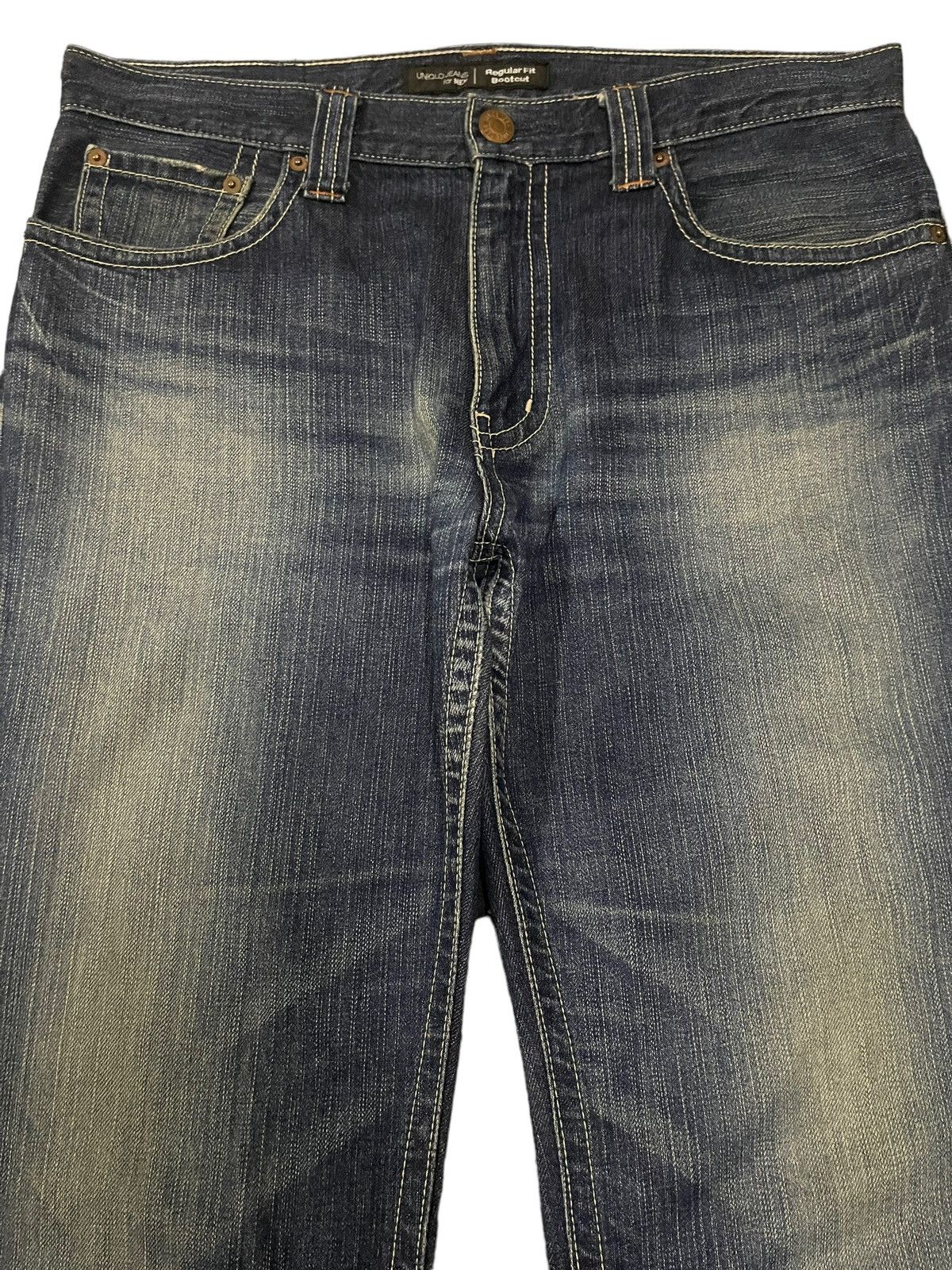 Uniqlo Vintage Y2K Japanese Uniqlo Blue Faded Wash Regular Bootcuts Size US 34 / EU 50 - 3 Thumbnail