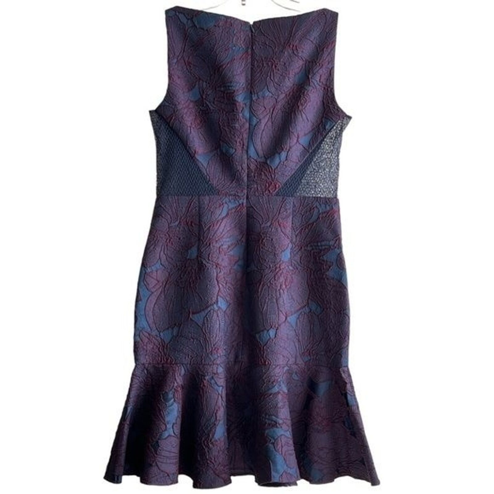 Monique Lhuillier Monique Luillier Navy Printed Sleeveless Mini Dress, S/US4 Size S / US 4 / IT 40 - 9 Thumbnail