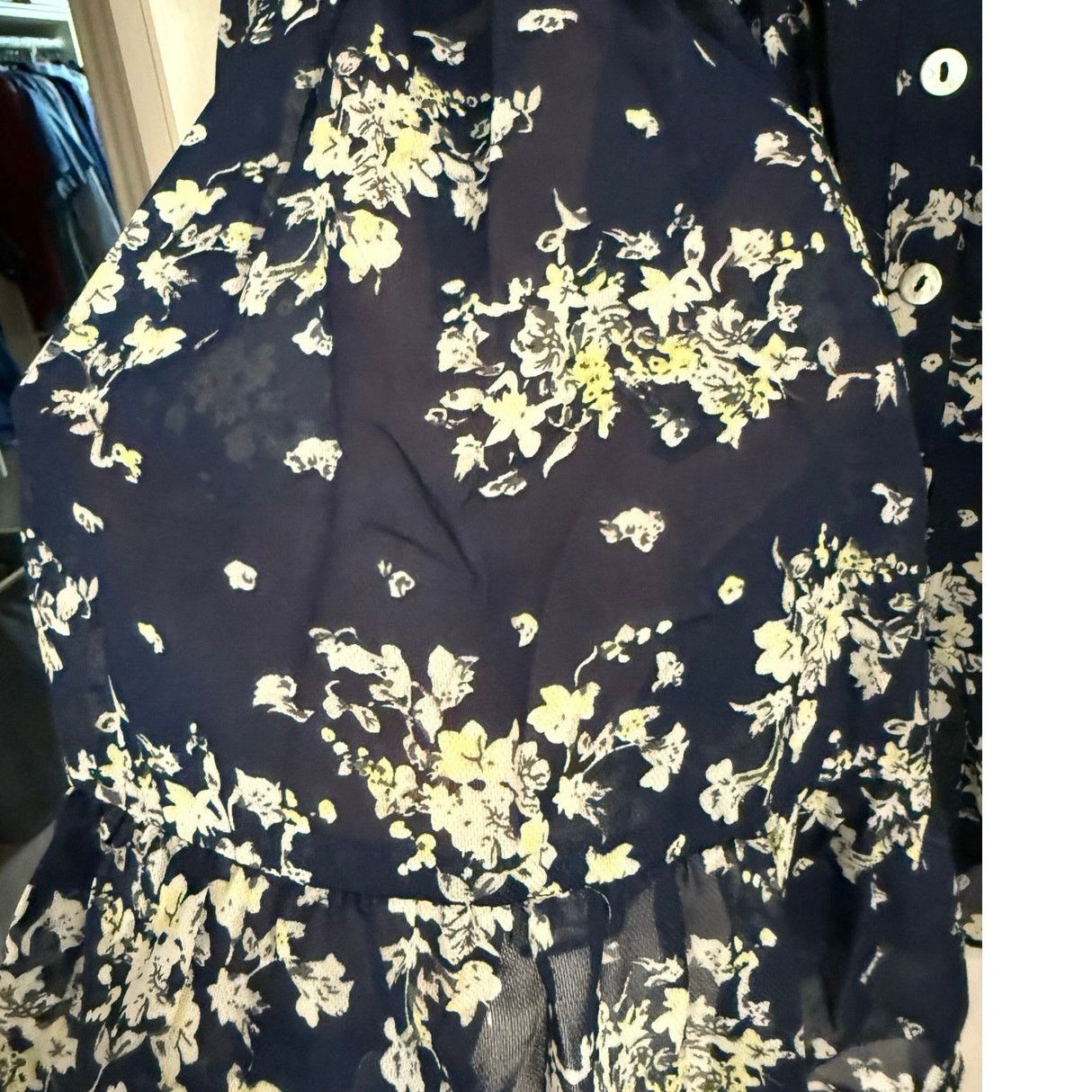 Other POL Blue Floral Collared Blouse Size S / US 4 / IT 40 - 4 Thumbnail