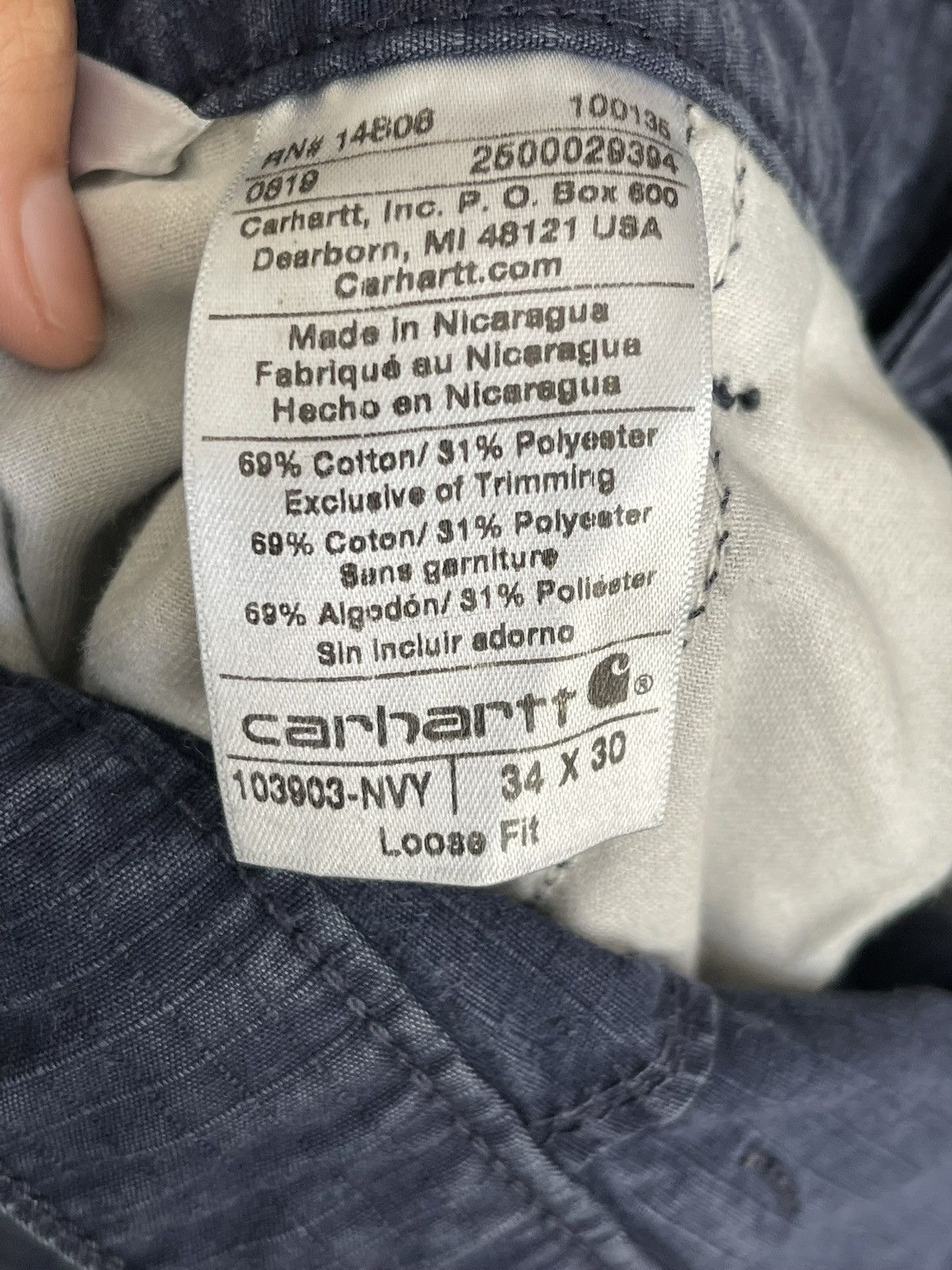 Carhartt Navy Blue Carhartt Pants Size US 34 / EU 50 - 4 Thumbnail