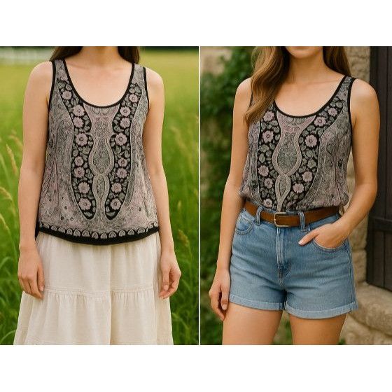 Elie Tahari Tahari Womens 100% Silk Crushed Velvet Floral Sleeveless To Size S / US 4 / IT 40 - 4 Thumbnail