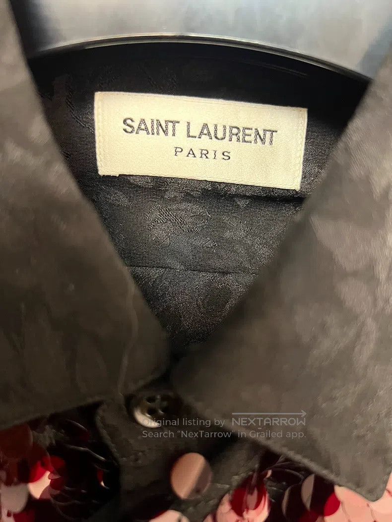 Saint Laurent Paris Saint Laurent Paris Garnet Gradient Sequin-embellished Bla Size XS / US 0-2 / IT 36-38 - 3 Thumbnail