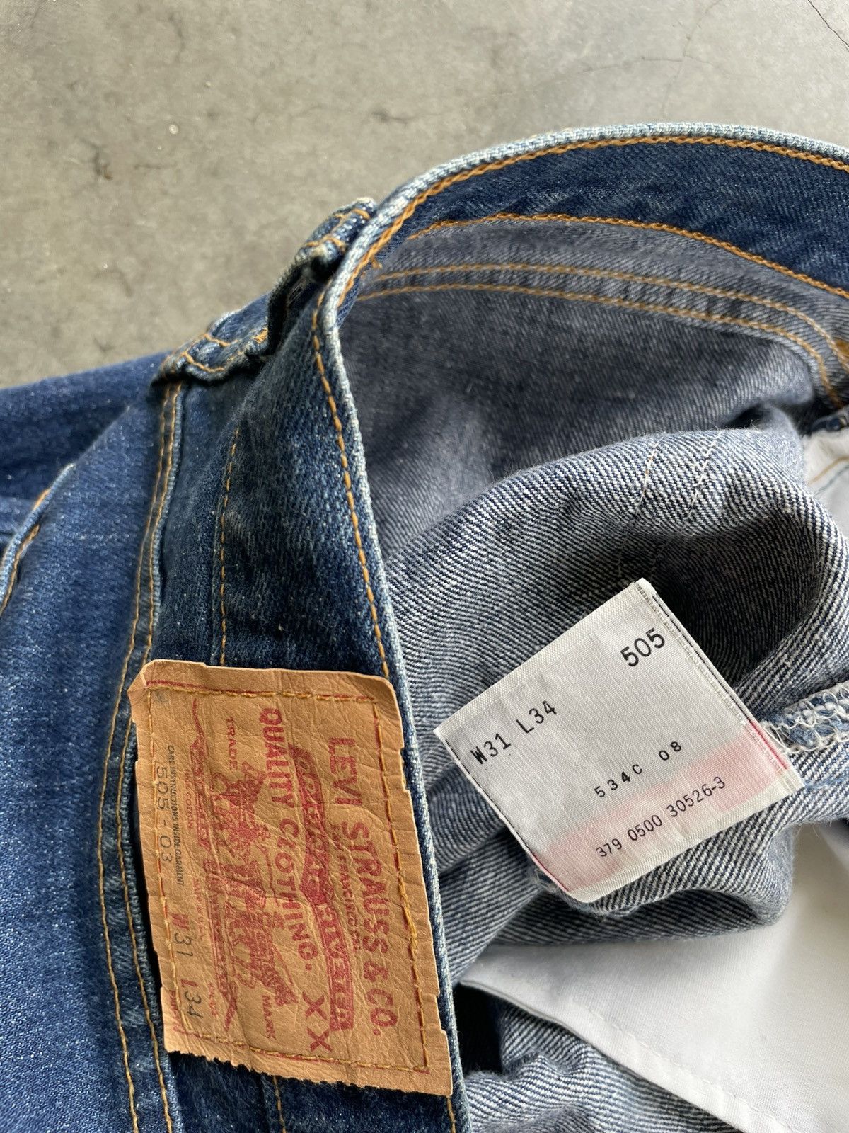 Levi's × Vintage Levis 505 03 90s Made in USA #379 Size US 32 / EU 48 - 9 Thumbnail