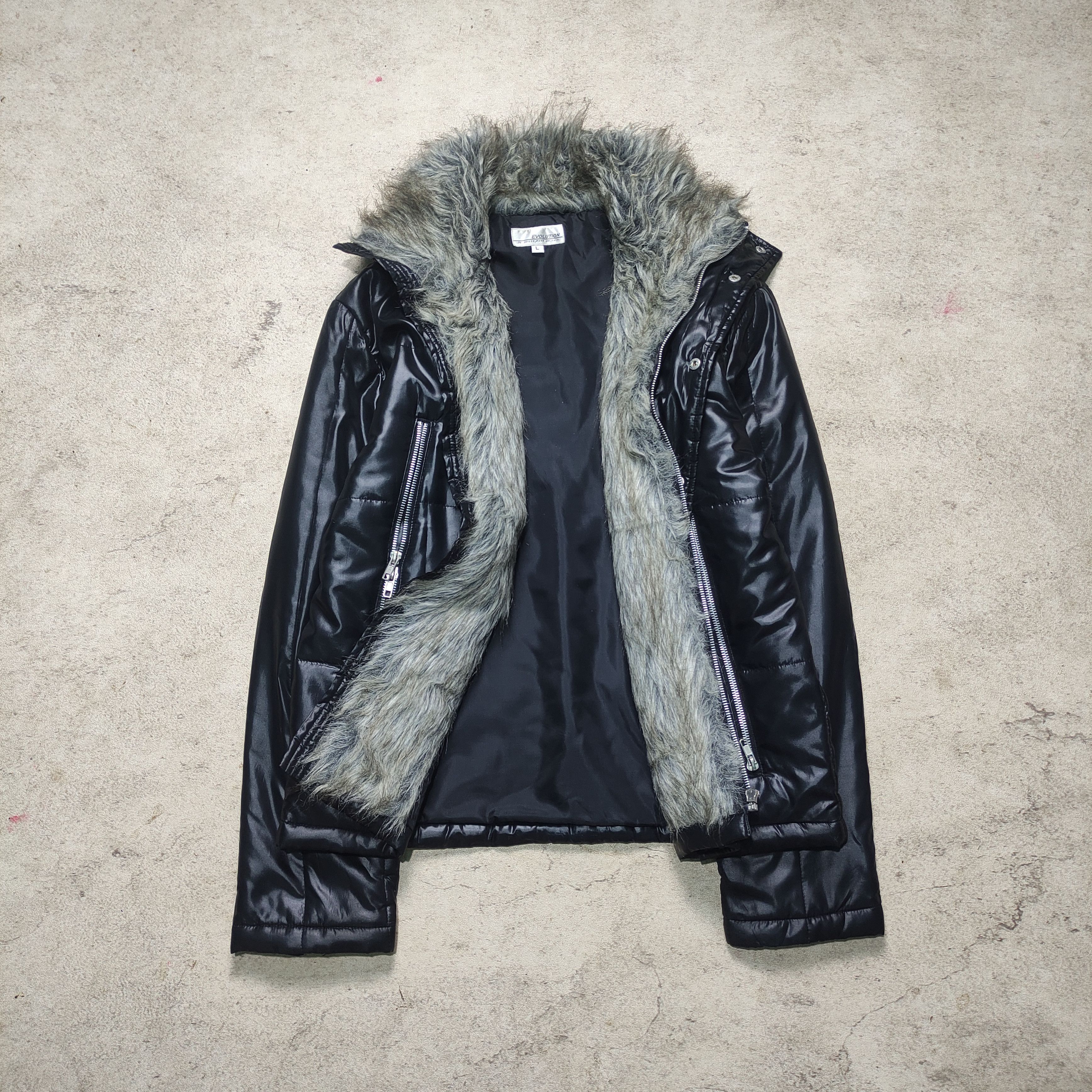 Tornado Mart Evolution Bikers Fur Jacket Vkei Style 2000s Size US L / EU 52-54 / 3 - 5 Thumbnail