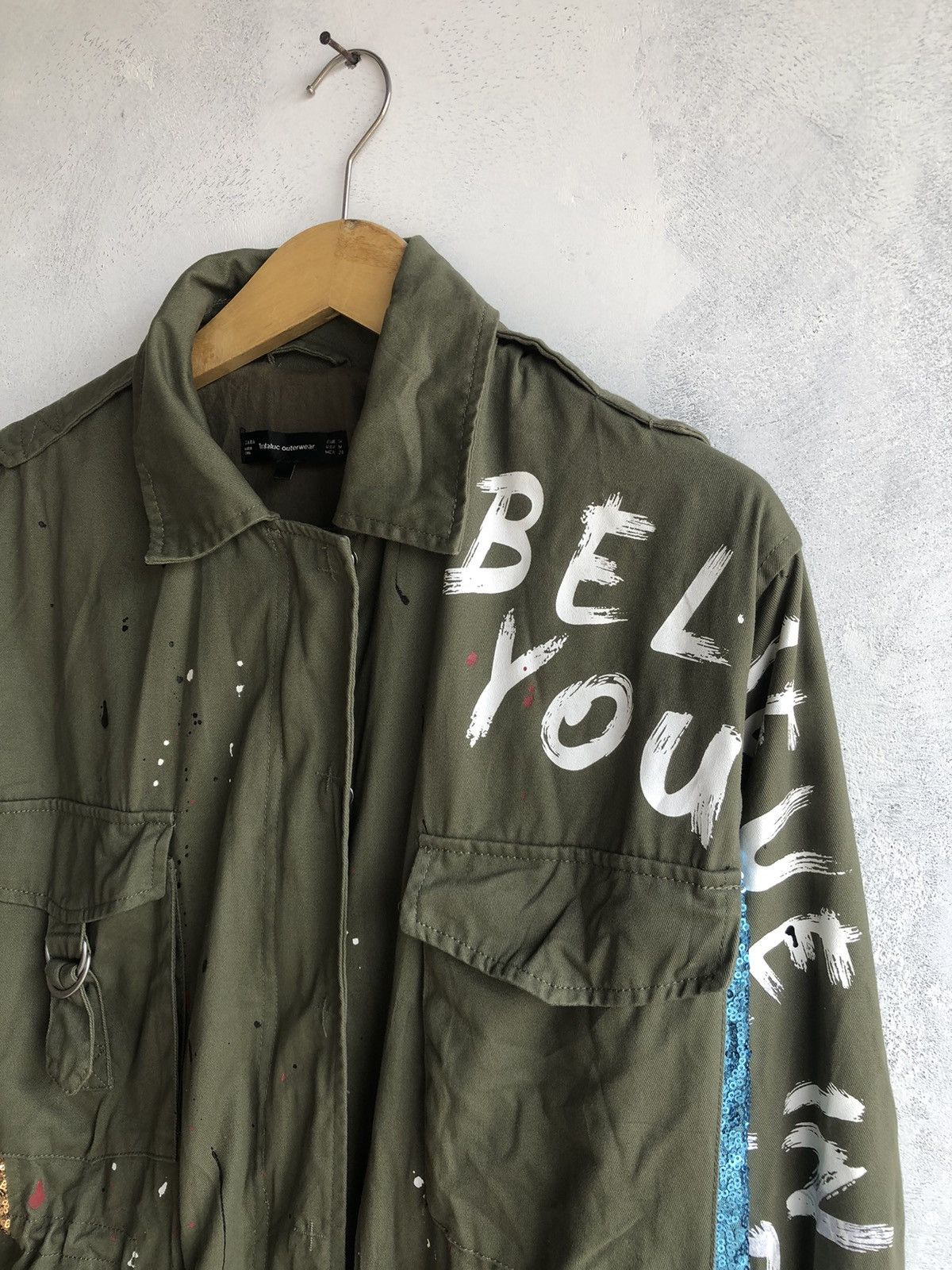 If Six Was Nine × Le Grande Bleu (L.G.B.) × Zara Poem Gothic Artwork Military Jacket Zara Punk Rock Style Size US M / EU 48-50 / 2 - 4 Thumbnail