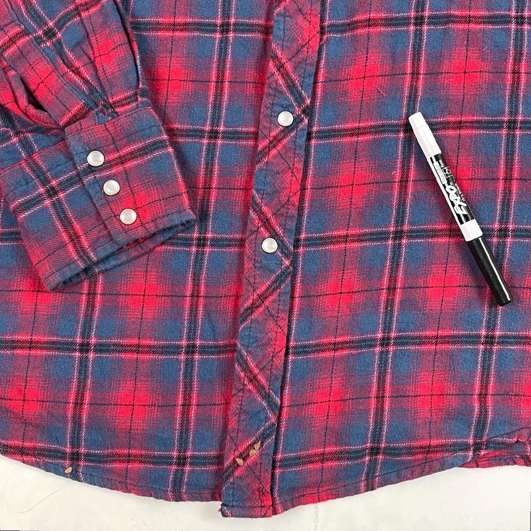 Wrangler Wrangler Shirt Mens XL Red Wrancher Pearl Snap Flannel Western Cowboy Shirt Size US XL / EU 56 / 4 - 6 Thumbnail