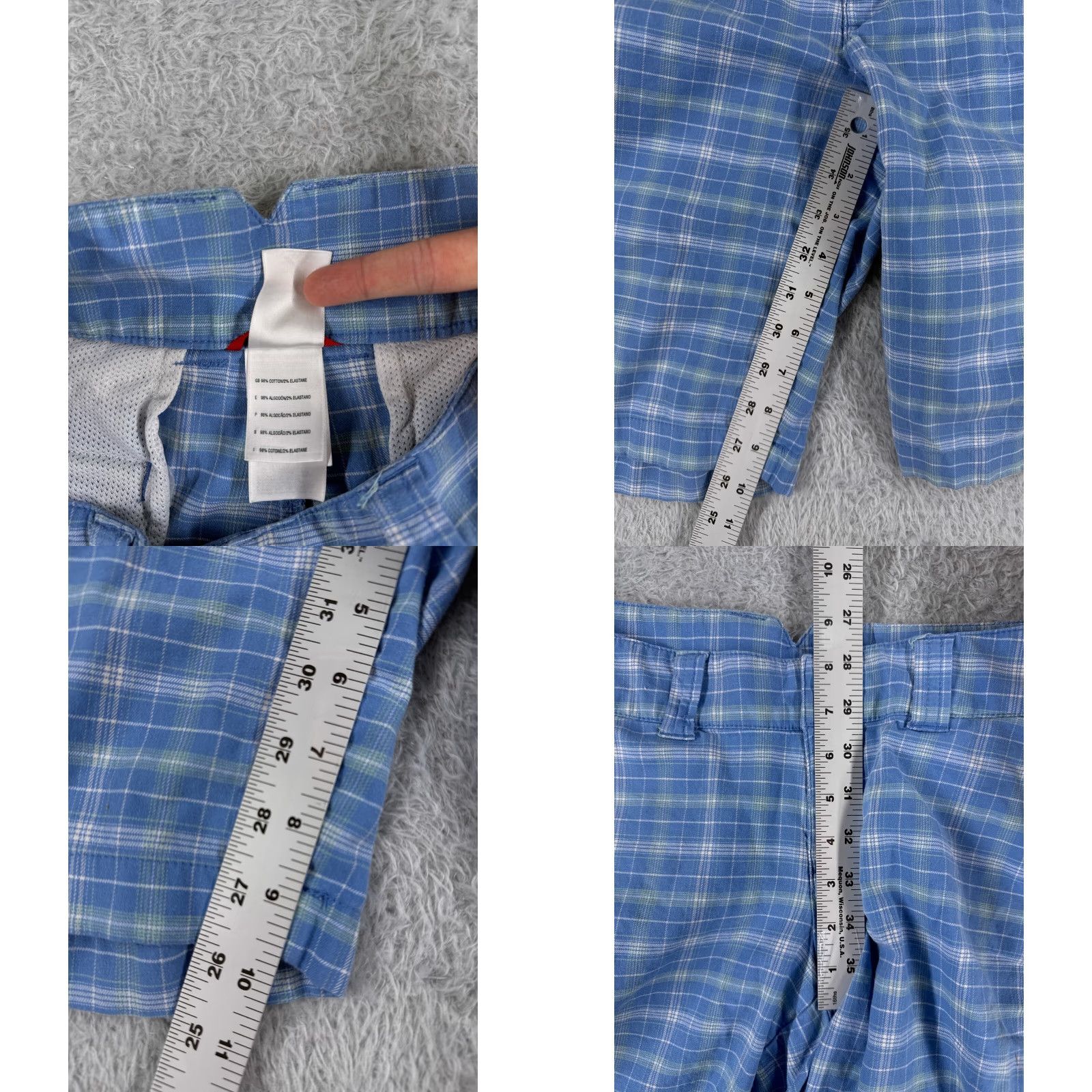 The North Face The North Face Shorts Women Regular 6 Blue Plaid Cotton Blend Knit Chino Golf 30x10 Size 28" / US 6 / IT 42 - 8 Thumbnail