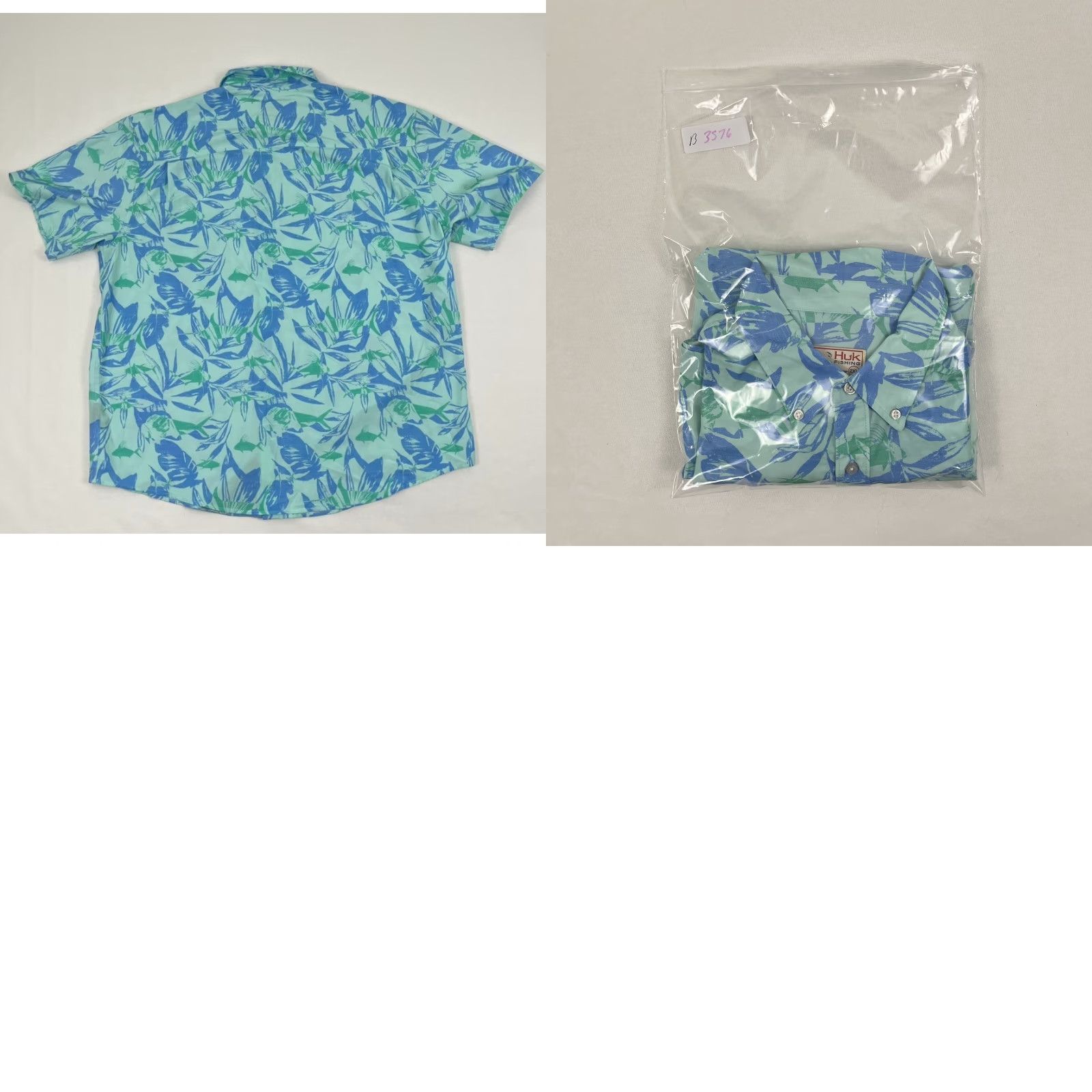 Vintage Huk Kona Ocean Palm Shirt Mens 2XL Green Blue Performance Fishing Button Down Size US XXL / EU 58 / 5 - 8 Thumbnail
