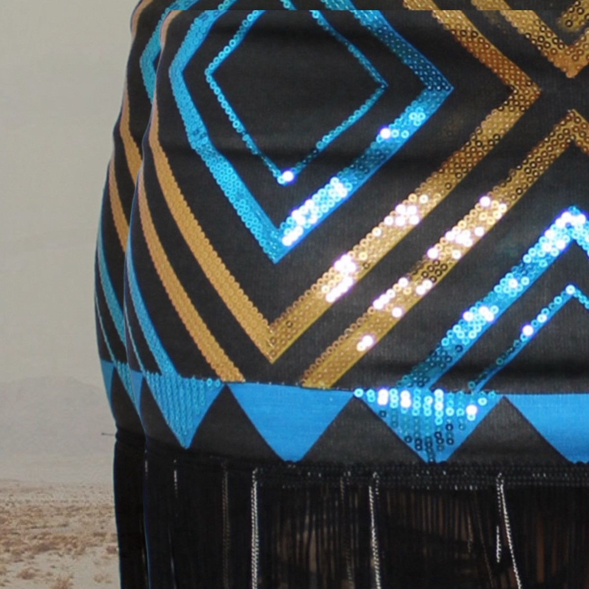 Vintage 💃🏻SEQUIN FRINGES MINISKIRT💃🏽 Size 28" / US 6 / IT 42 - 4 Thumbnail