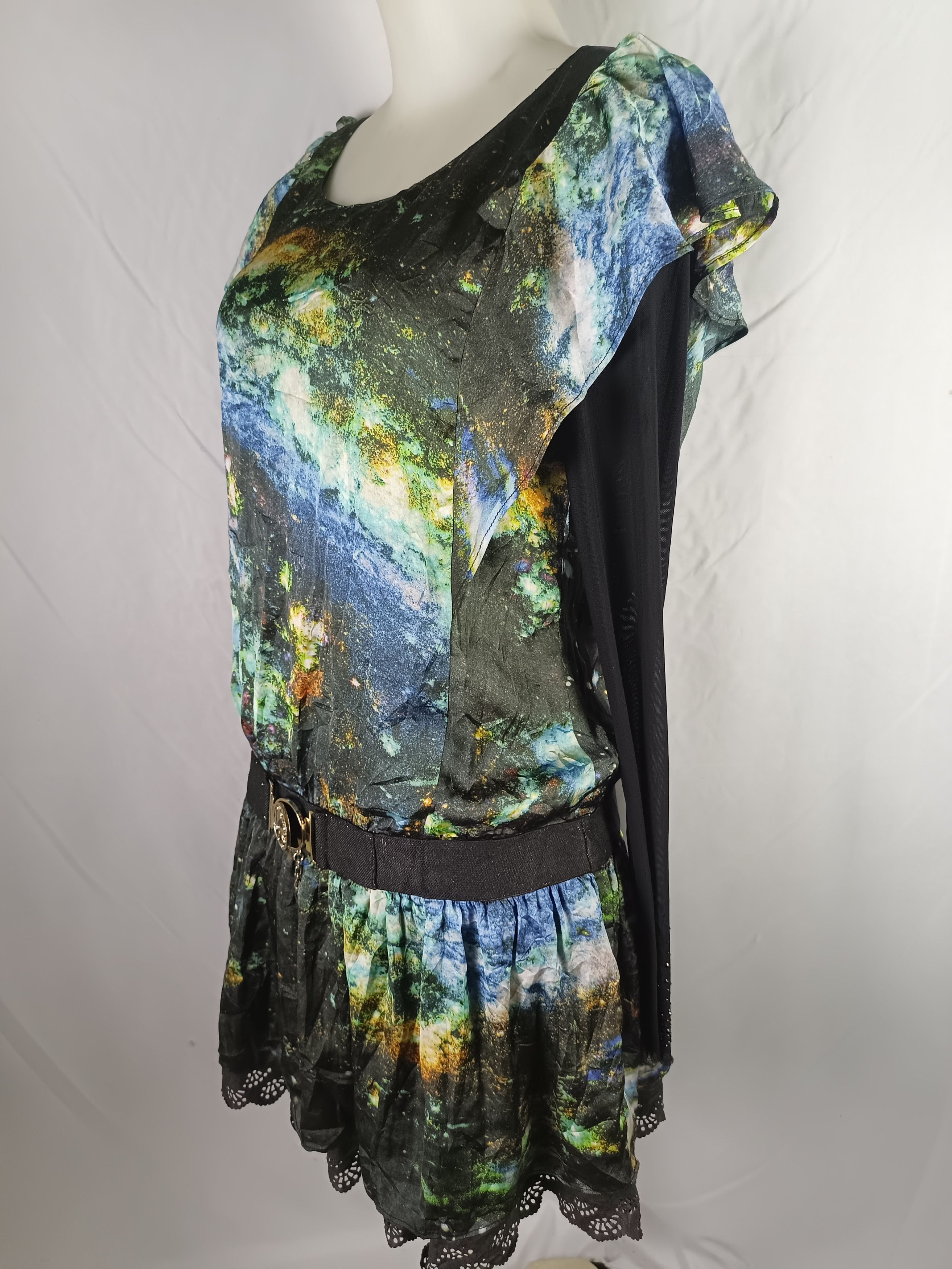 Japanese Brand OSANI Galaxi Print Long Sleeve Women Dress Size M / US 6-8 / IT 42-44 - 15 Thumbnail