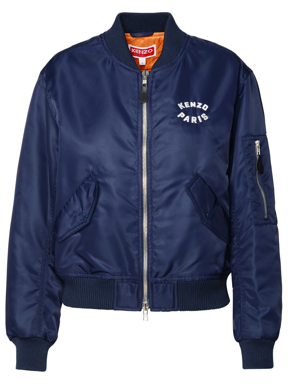 image of Kenzo 'lucky Tiger' Navy Polyamide Bomber Jacket in Blue, Women's (Size Small)