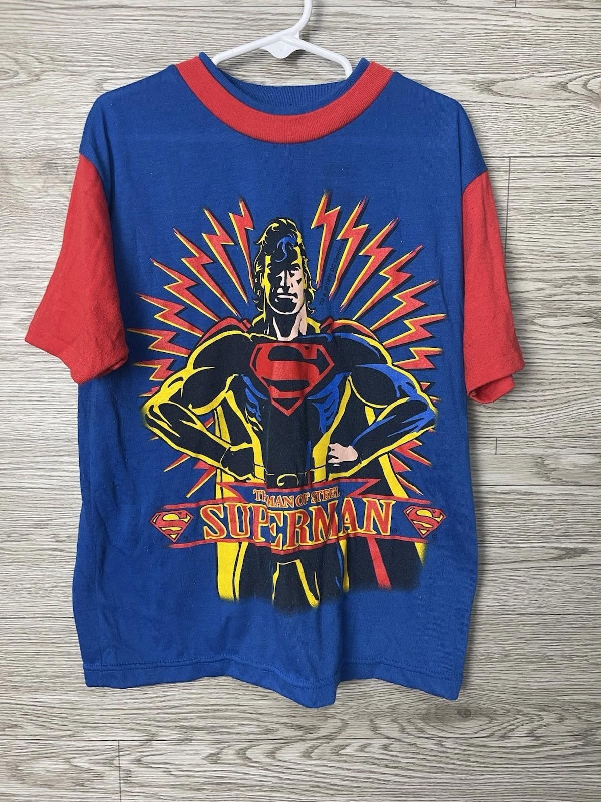 Other Vintage Batman Superman T Shirt USA Youth M? Single Stitch Size ONE SIZE - 1 Thumbnail