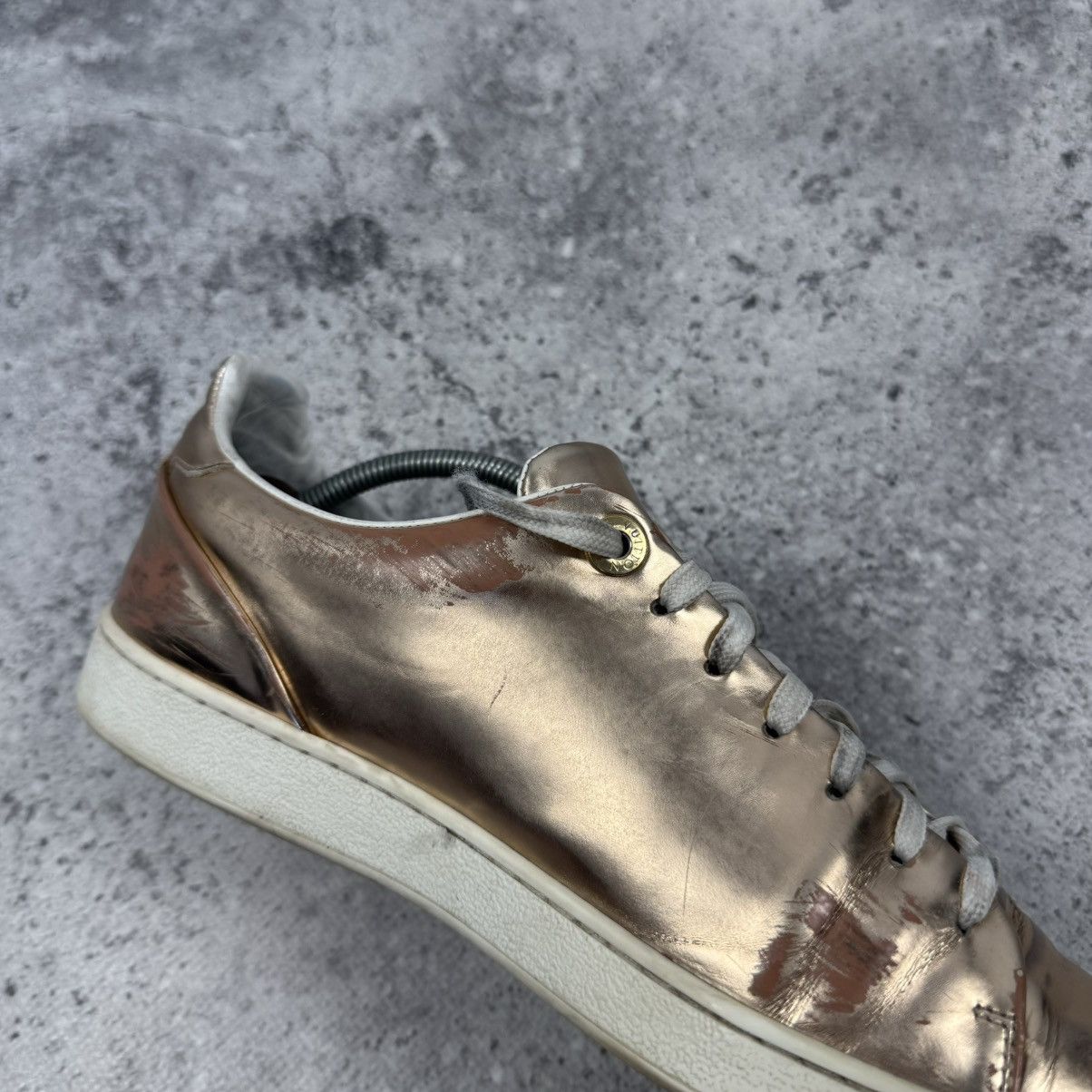 Louis Vuitton Louis Vuitton Gold Leather Frontrow Low Top Sneakers Size US 9 / IT 39 - 8 Thumbnail