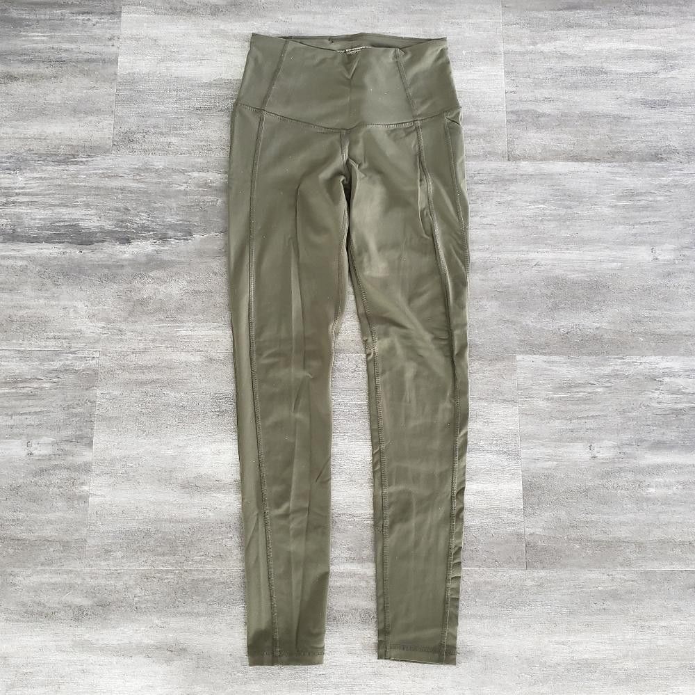Designer Army Green High Waisted VS Knockout Legging Size 28" / US 6 / IT 42 - 1 Thumbnail
