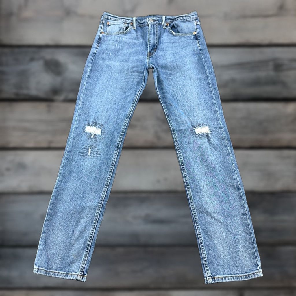 Levi's Levi's 511 Jeans Mens 33x32 Blue Slim Straight Jeans Stretch Denim Medium Wash 5-Pocket Mens Size US 33 - 1 Thumbnail