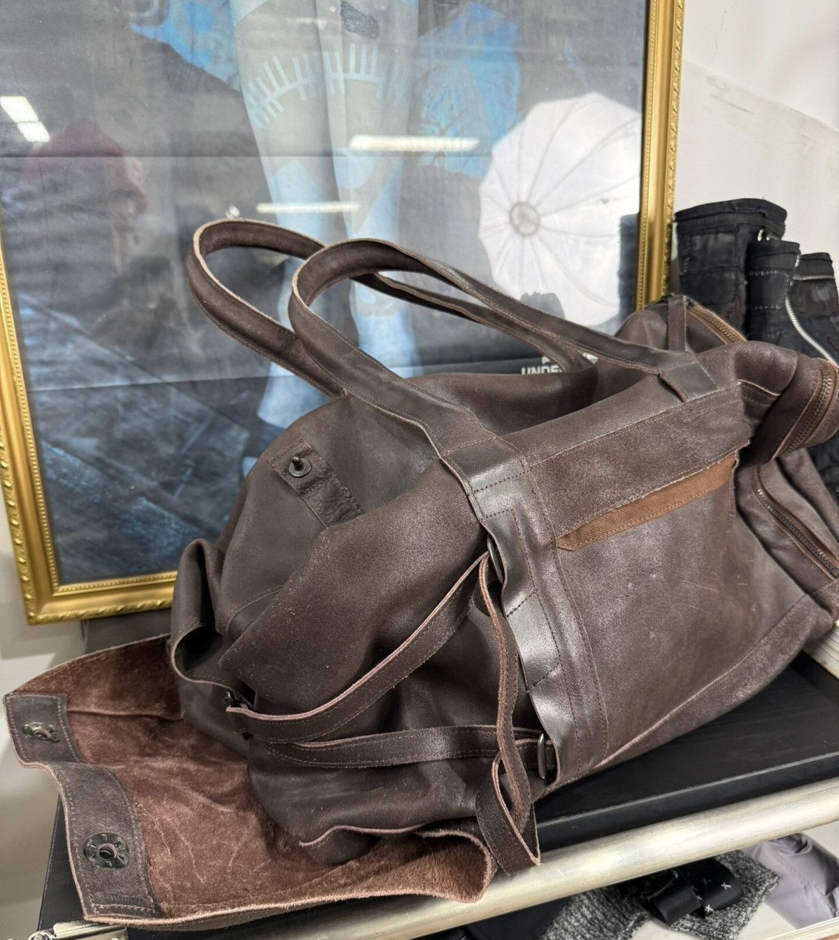 Yohji Yamamoto Yohji Yamamoto Y's for Men Large Deconstructed Boston Bag Size ONE SIZE - 6 Thumbnail
