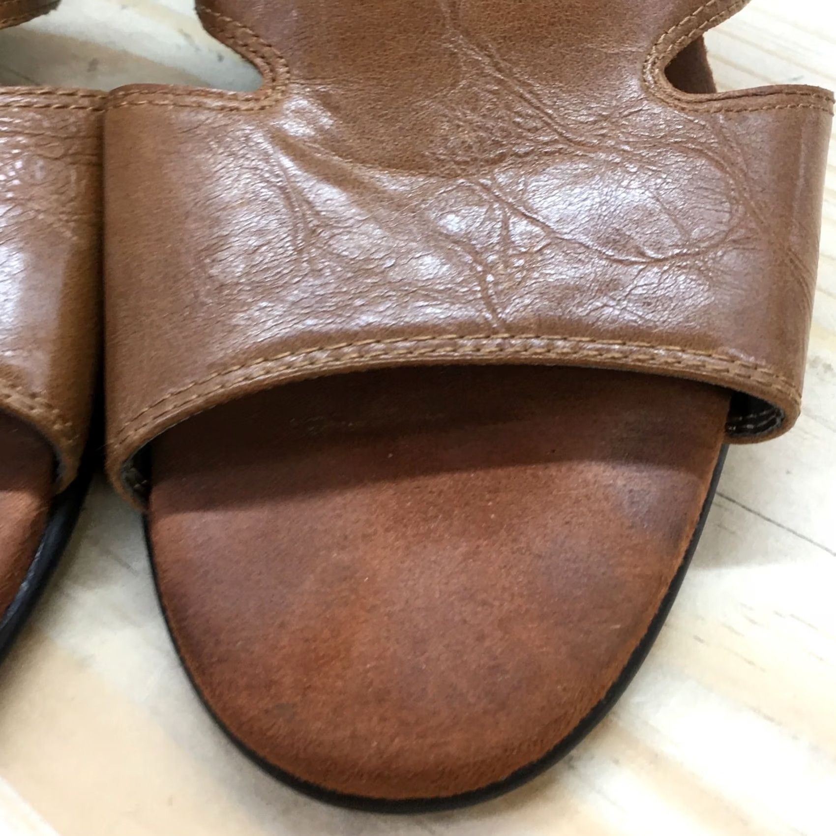 Vintage Aerosoles A2 Sandals Womens 9.5 M Base Board Casual Slip On Heels Slide Brown Size US 10 / IT 40 - 6 Thumbnail