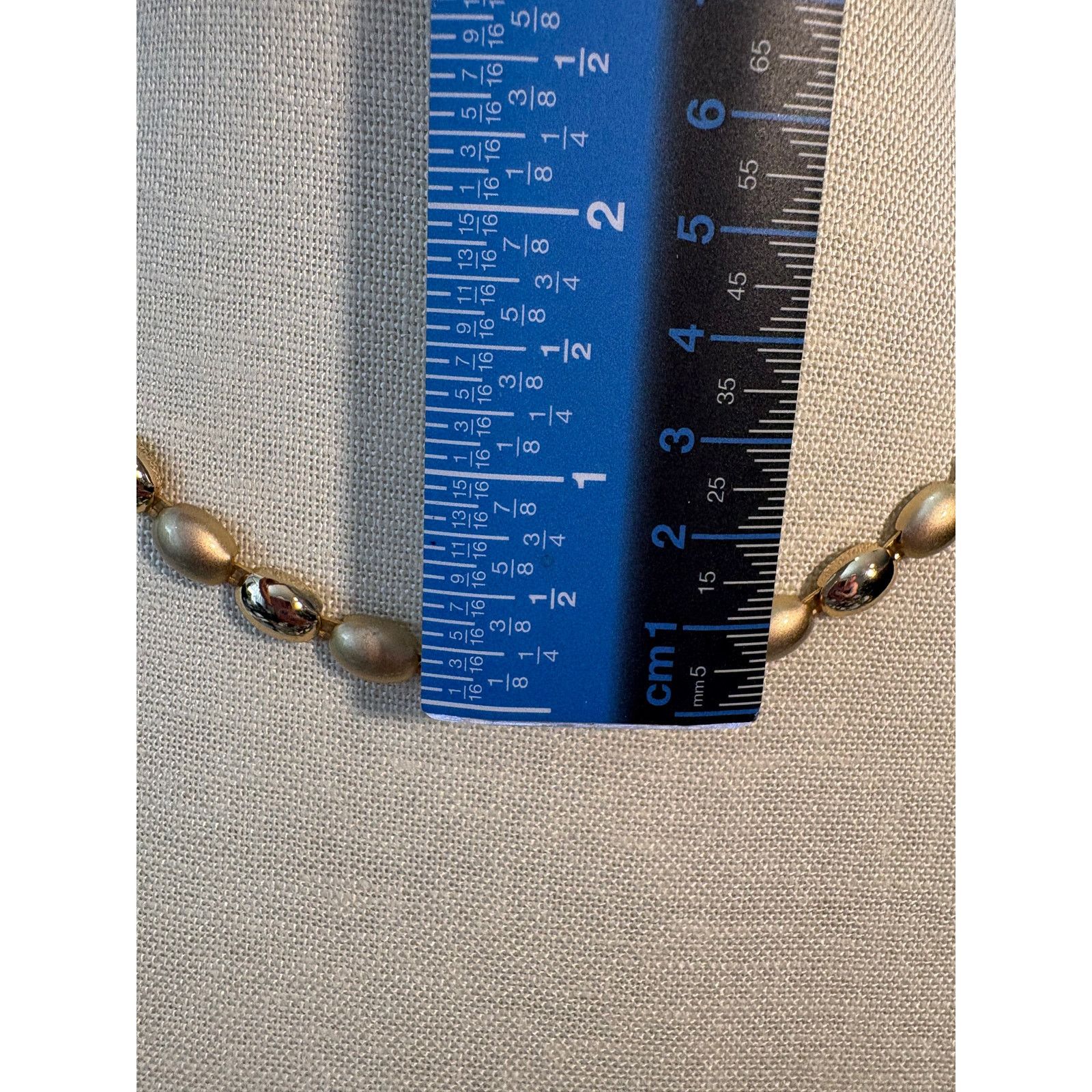 Other Vintage Gold Tone Alternating Bead Necklace 18" Size ONE SIZE - 2 Thumbnail