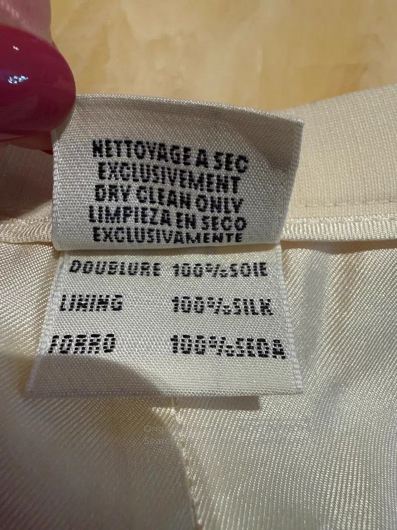 Hermes Hermes Off-white women's trousers, 100% linen, lining 100% Size 25" / US 0 / IT 36 - 7 Thumbnail