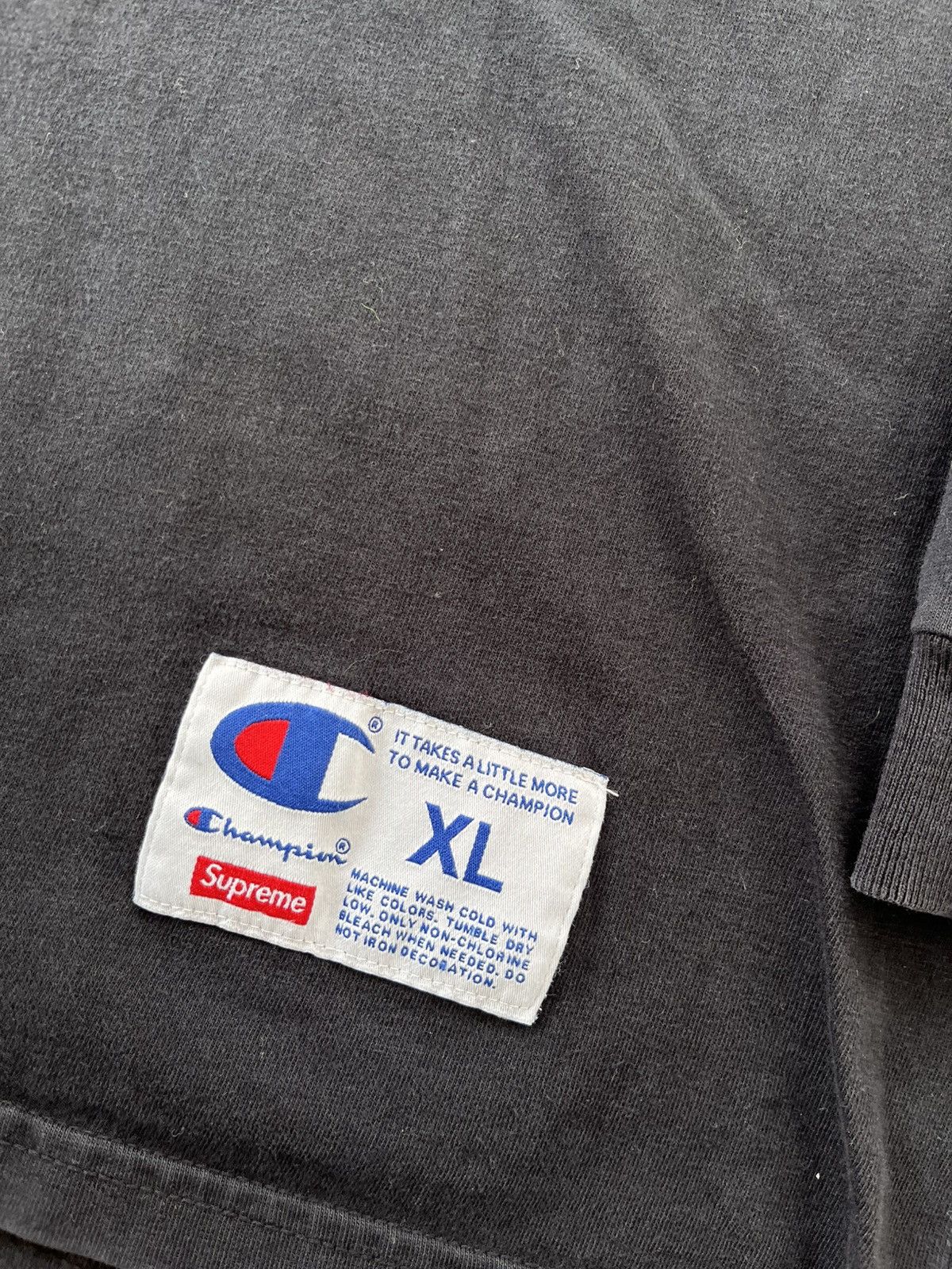 Champion × Supreme Vintage Champion Supreme Faded Black LongSleeve Tshirt Y2K Size US XL / EU 56 / 4 - 9 Thumbnail