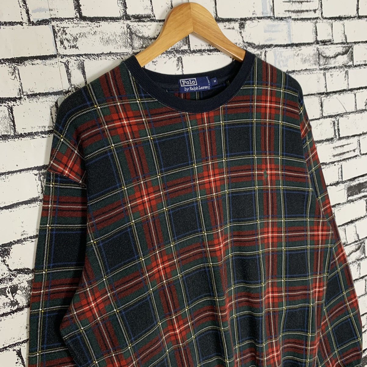 Polo Ralph Lauren × Vintage Polo by Ralph Lauren Tartan Checkered Sweatshirt Crewneck Size US M / EU 48-50 / 2 - 4 Thumbnail
