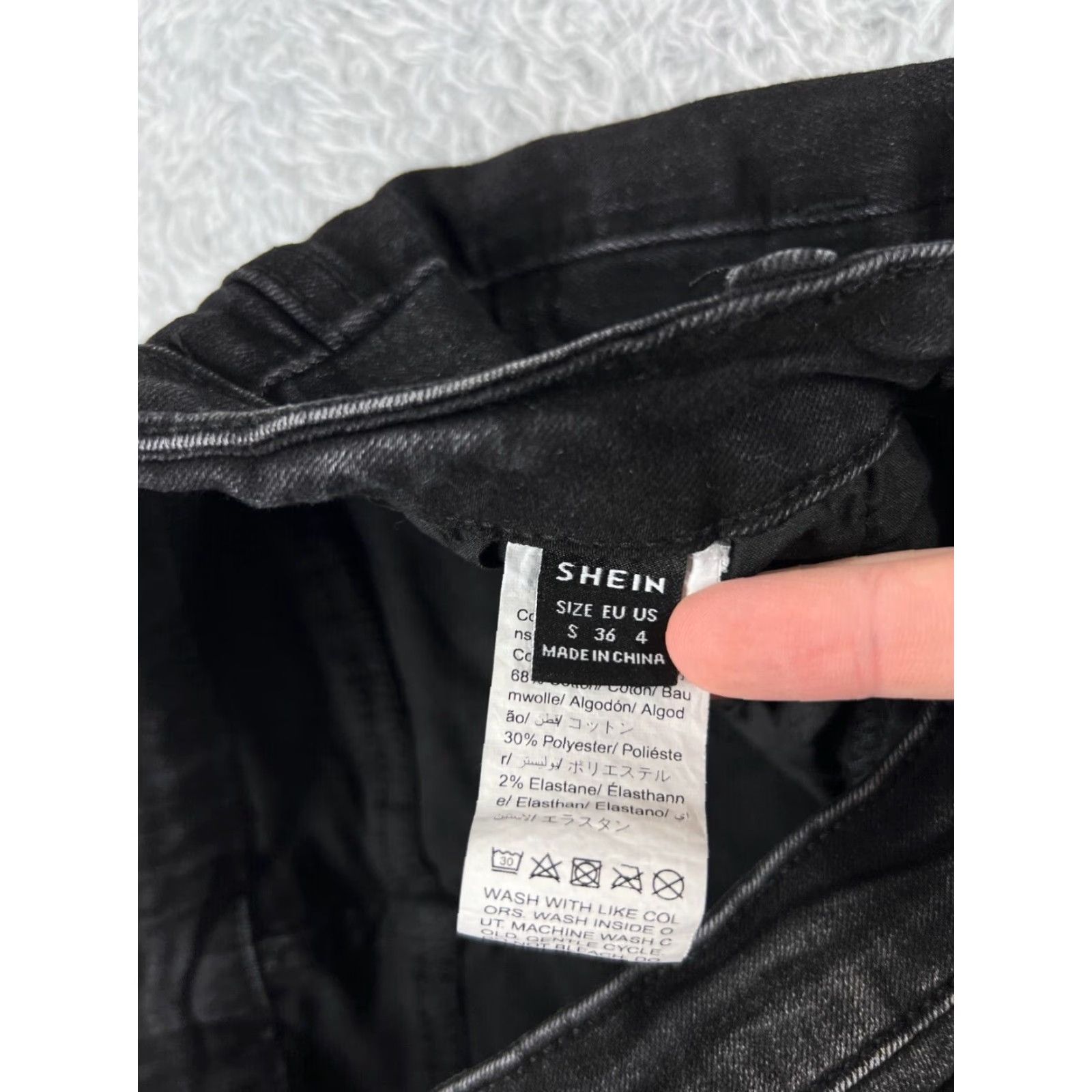 Shein Vintage SheIn Black Denim Flare Jeans Womens Size 4 Mid Rise Stretch Cotton Blend Fall Summer Size 27" / US 4 / IT 40 - 6 Thumbnail