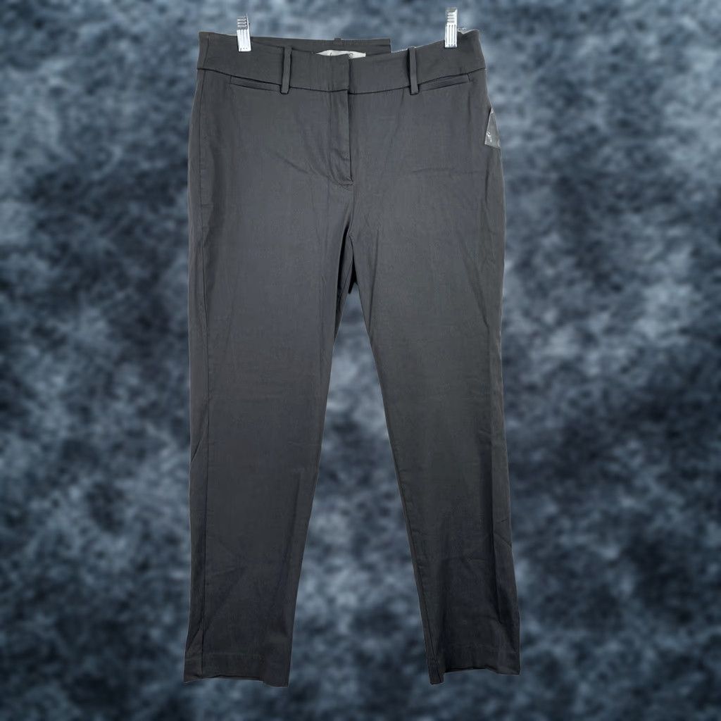Vintage Eden Ruth Pants Women's Gray Ankle High Rise Ponte Size 8 Regular Slim Fit NWT Front Pockets Stretch TaperedLegs Athletic Wear dress pants Size 30" / US 8 / IT 44 - 1 Thumbnail