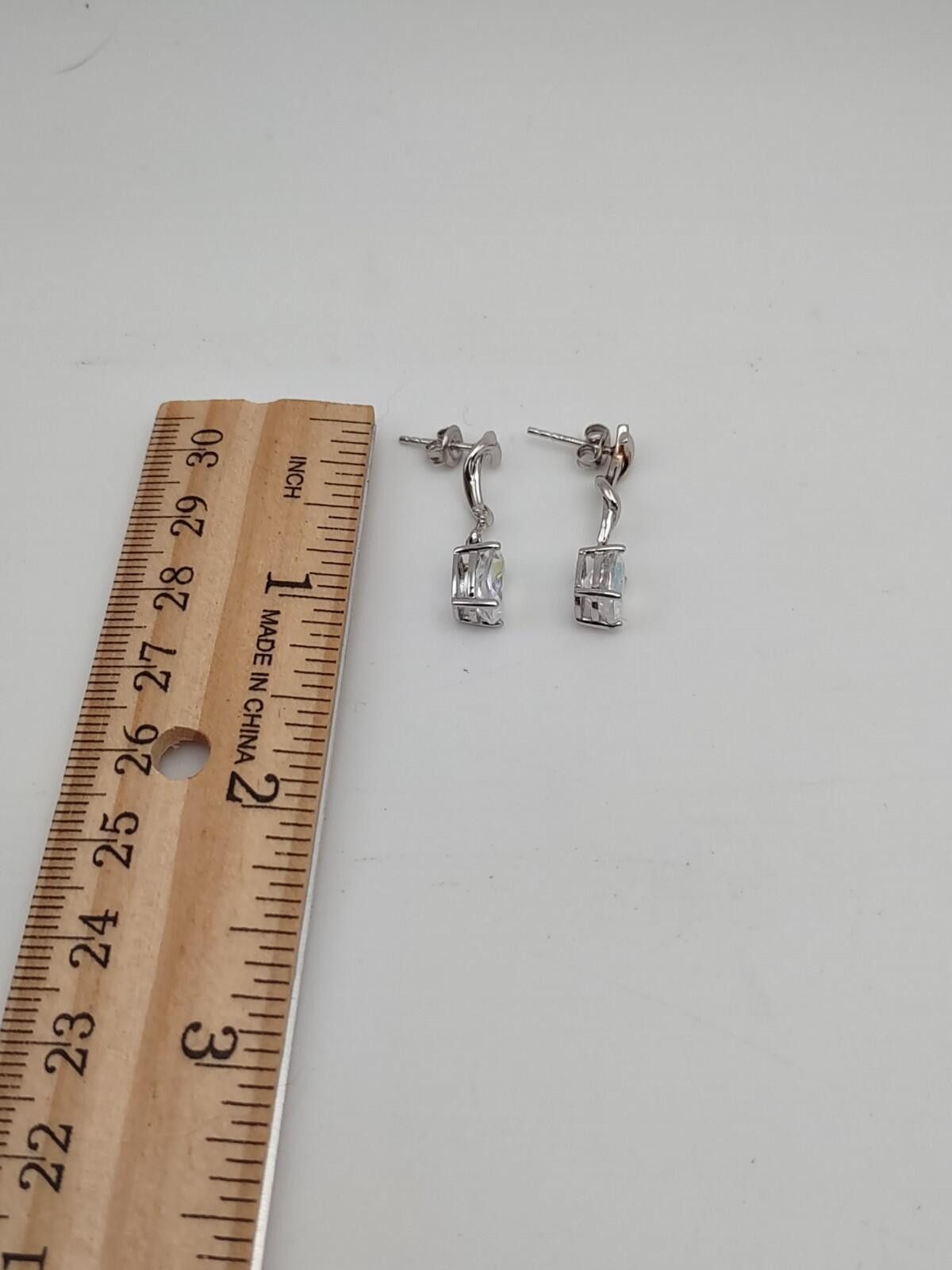 The Unbranded Brand Sterling CZ Drop Earrings AB Finish Prom Bridal 925 Size ONE SIZE - 3 Thumbnail