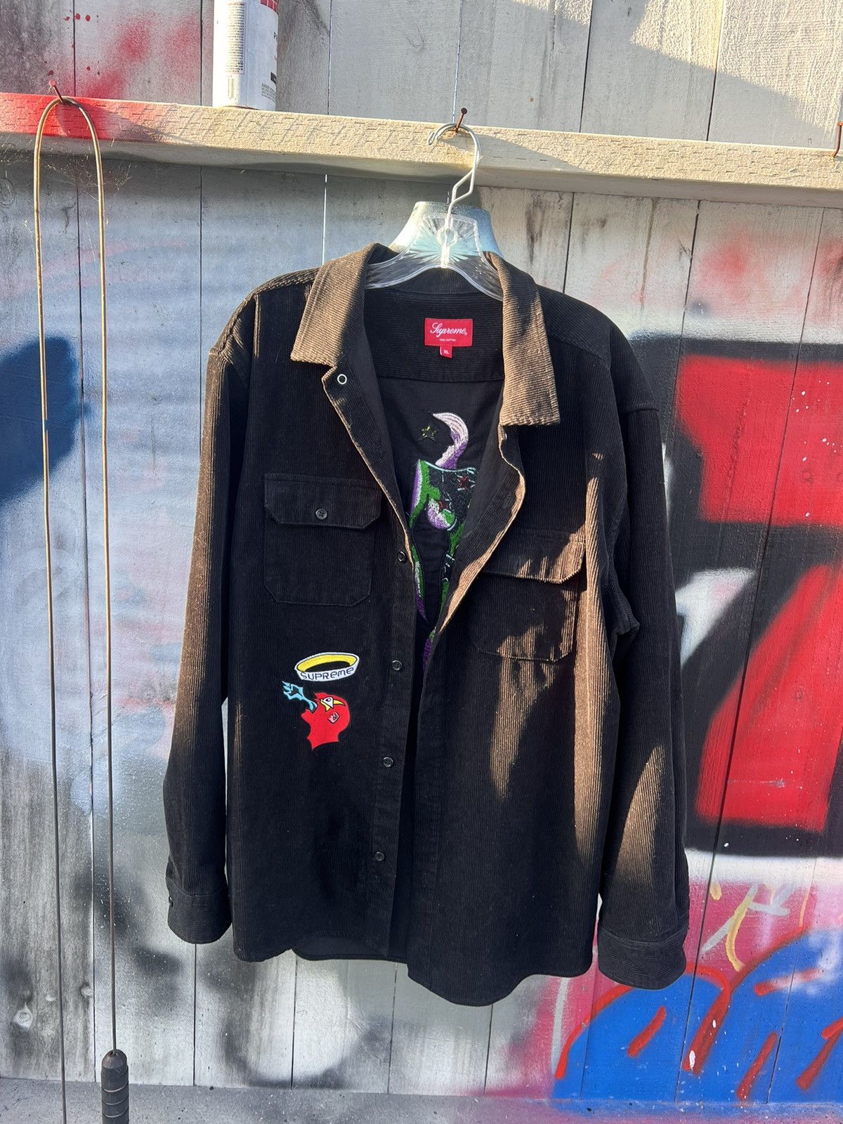 image of Supreme Gonz Corduroy Work Shirt in Black, Men's (Size XL)