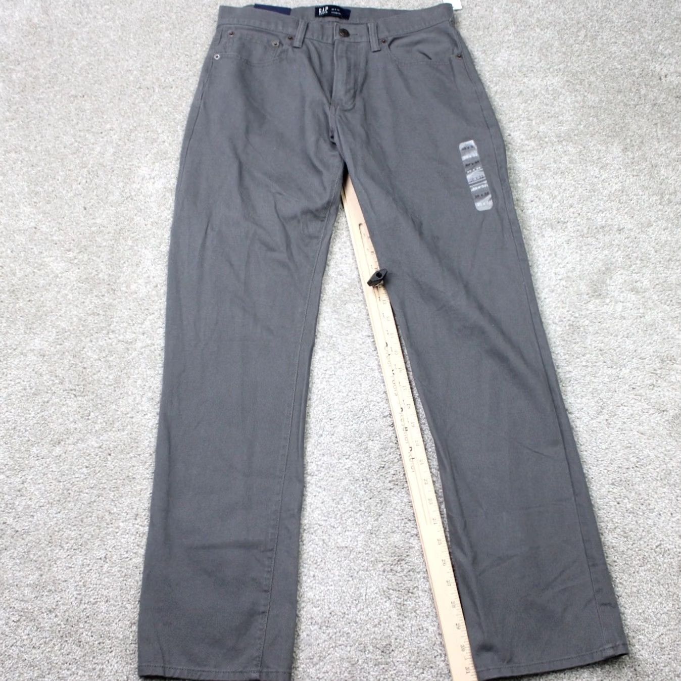 Gap GAP Denim Chino Pants Mens 30x32 Gray Straight Leg Flat Front Mid Rise NWT Size US 30 / EU 46 - 3 Thumbnail