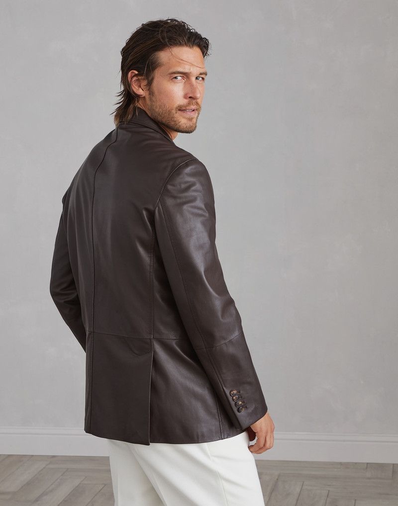 Brunello Cucinelli o1w1db10226 Leather Jacket in Dark Brown Size US XXL / EU 58 / 5 - 5 Thumbnail